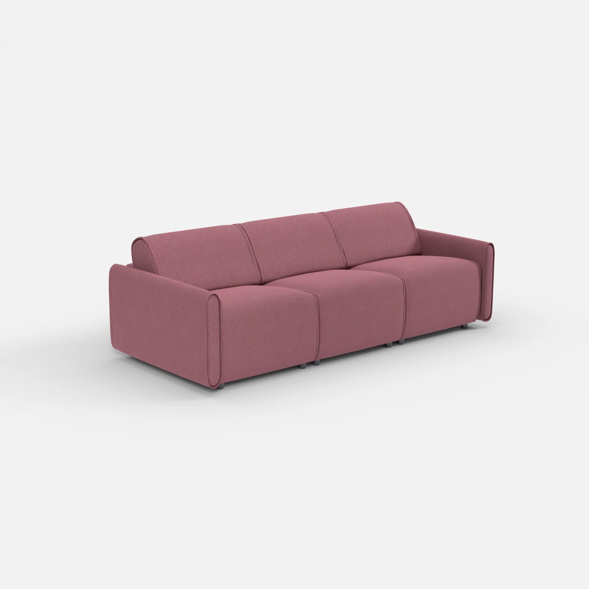 3 Sitzer Sofa Belleform mit schmaler Armlehne 1 dama0041 in Violett von der Seite