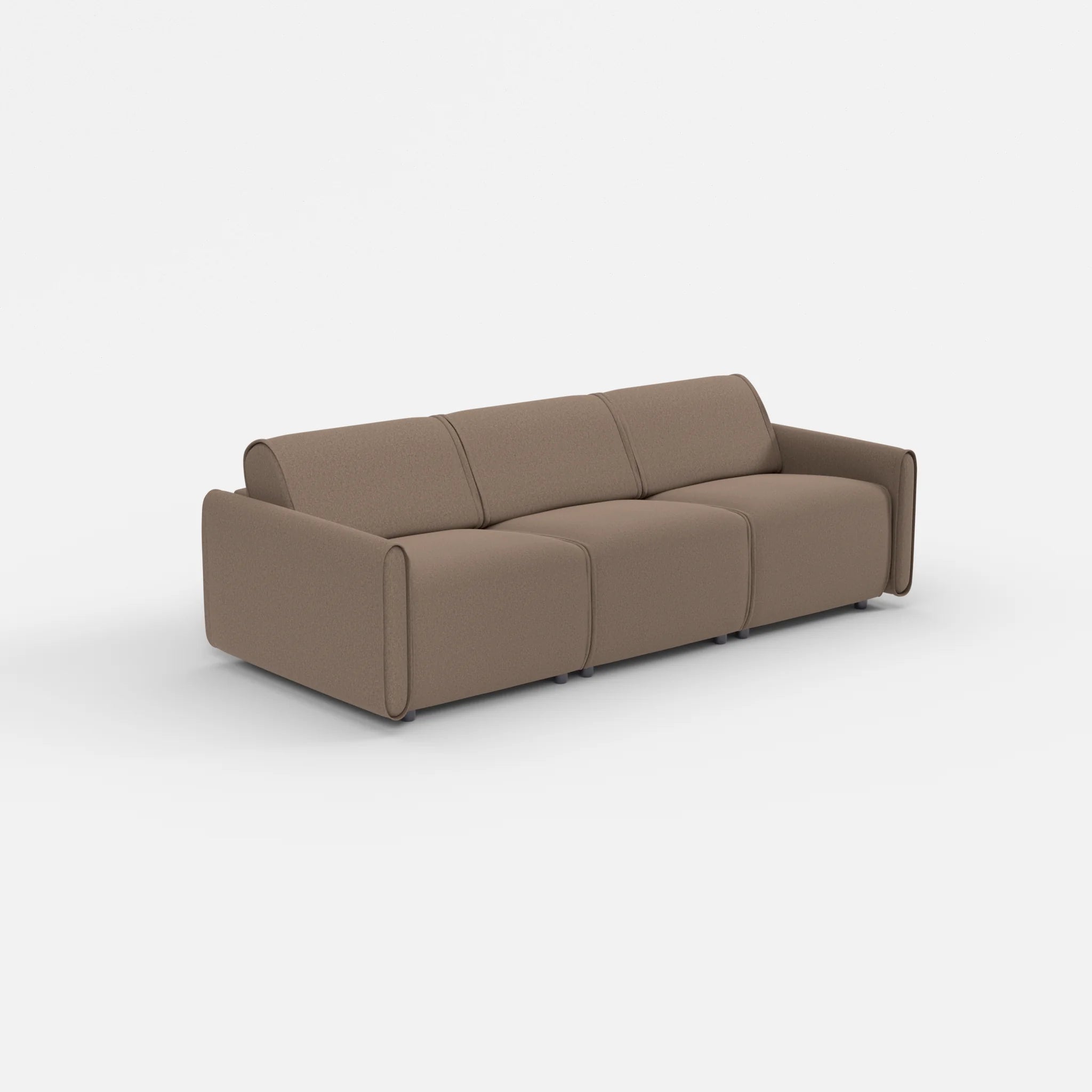 3 Sitzer Sofa Belleform mit schmaler Armlehne 1 dama0051 in Braun von der Seite