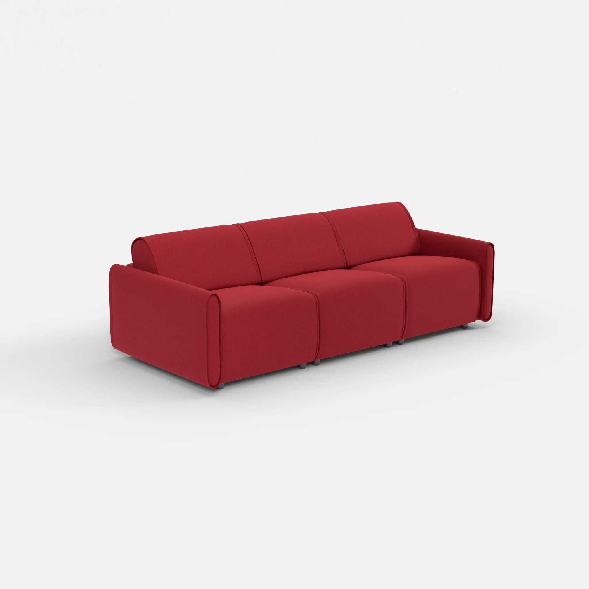 3 Sitzer Sofa Belleform mit schmaler Armlehne 1 dama0053 in Rot von der Seite