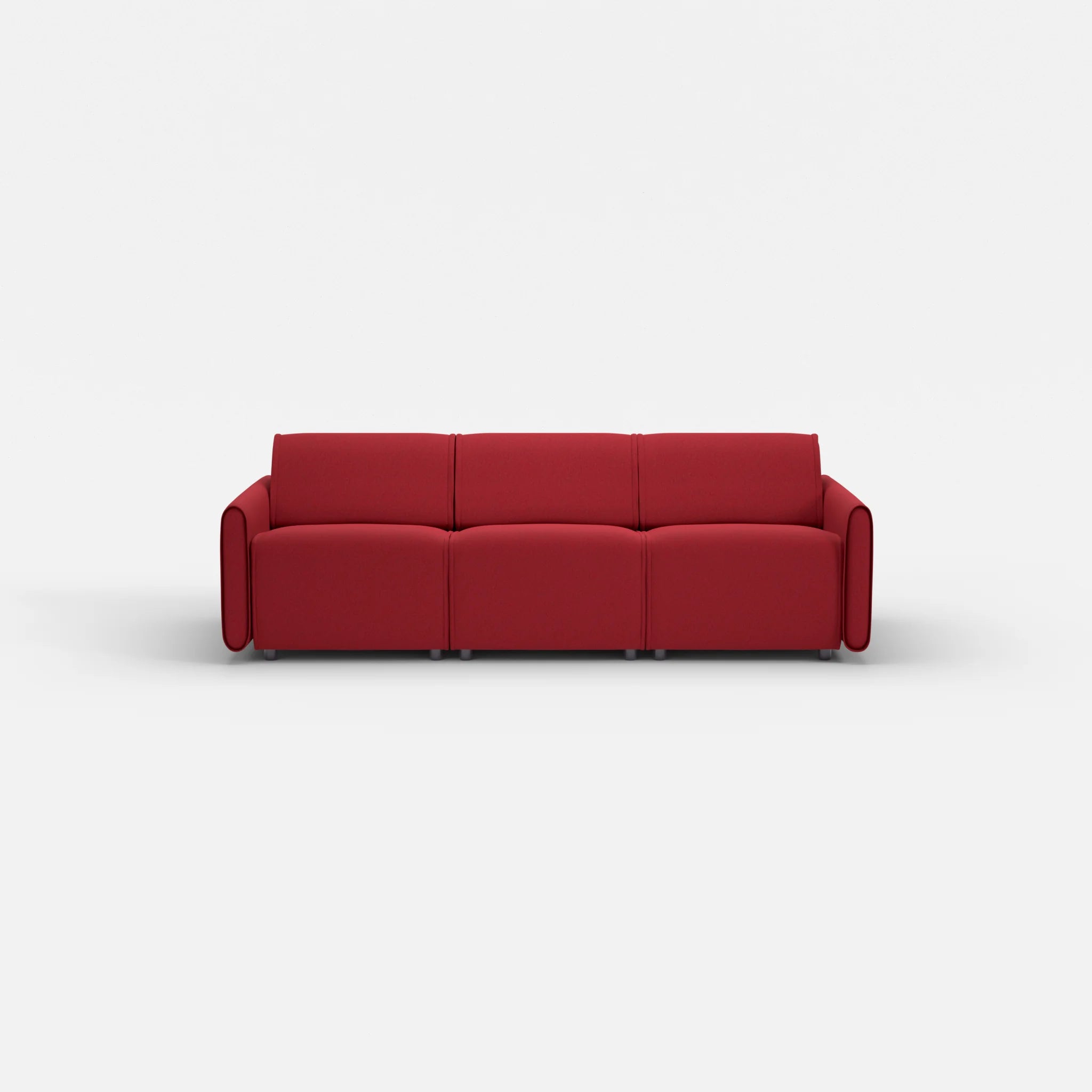 3 Sitzer Sofa Belleform mit schmaler Armlehne 1 dama0053 in Rot von vorne