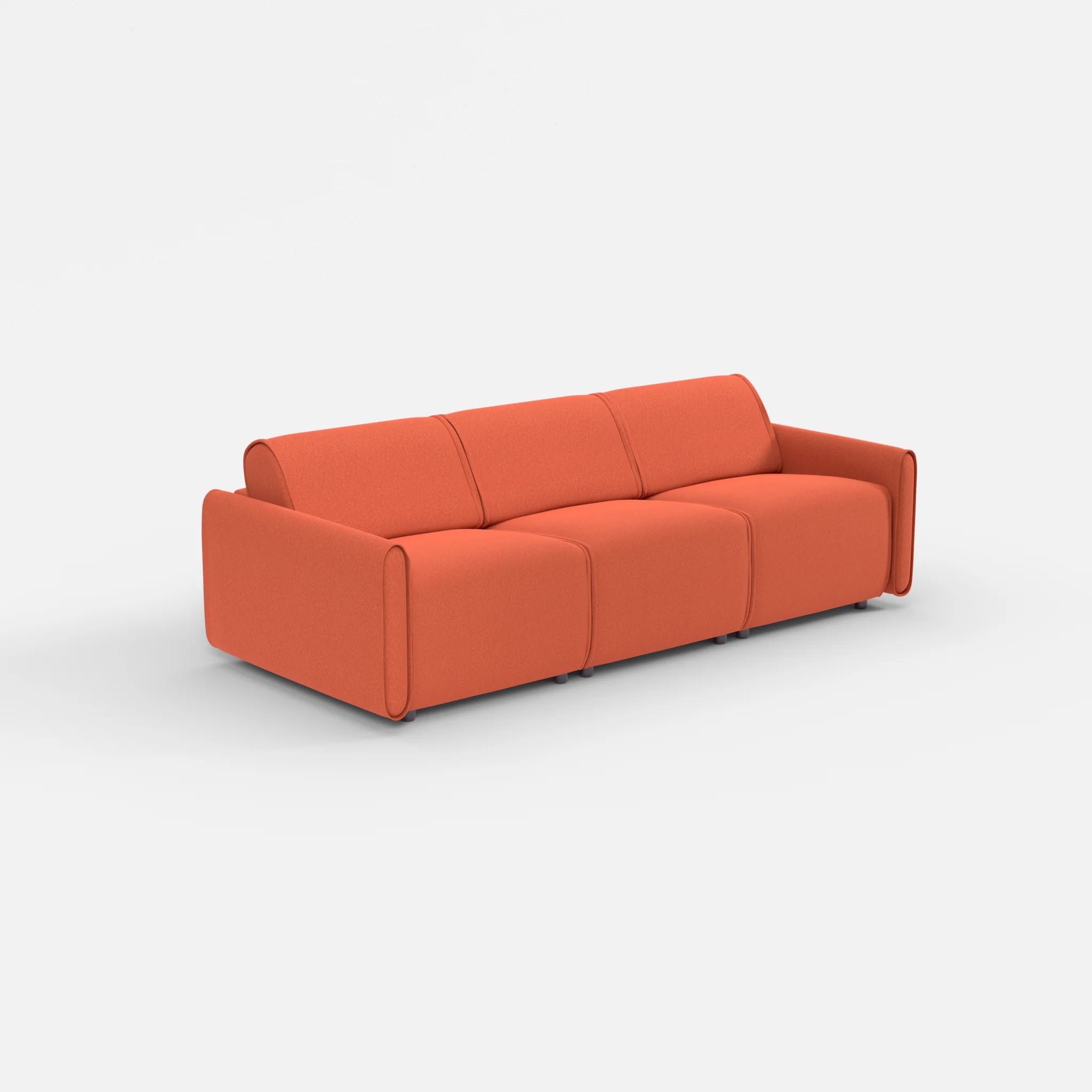 3 Sitzer Sofa Belleform mit schmaler Armlehne 1 dama0062 in Orange von der Seite