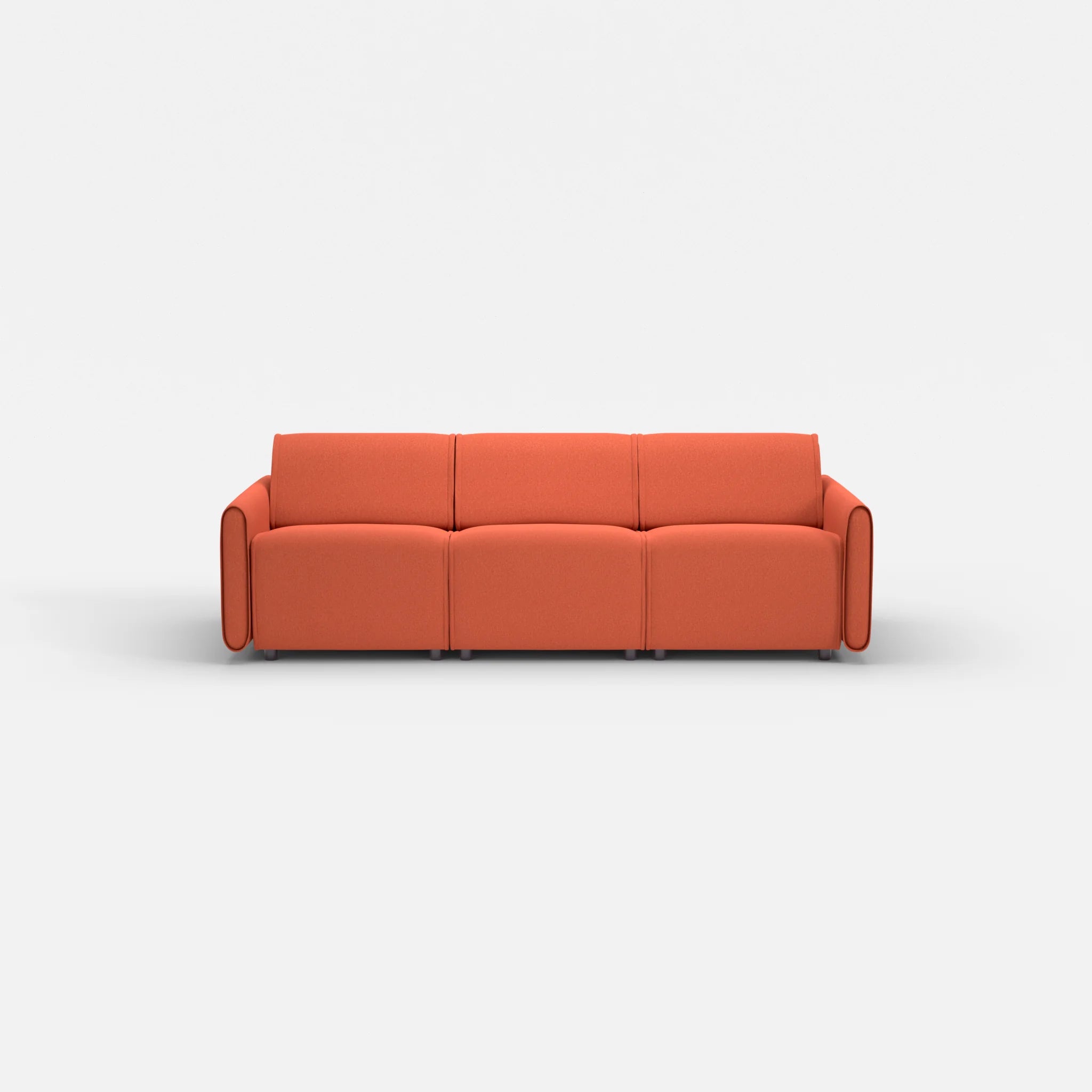 3 Sitzer Sofa Belleform mit schmaler Armlehne 1 dama0062 in Orange von vorne