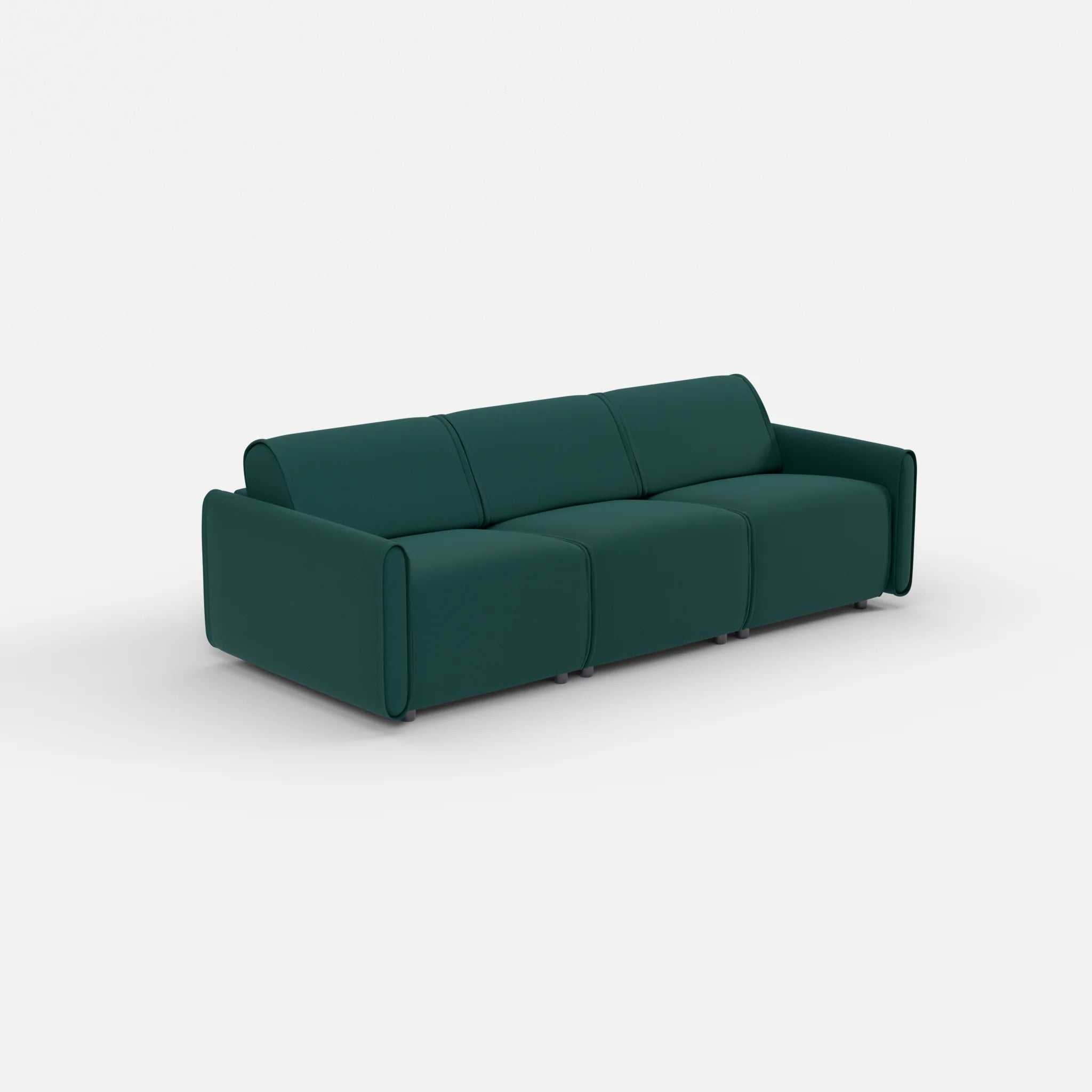 3 Sitzer Sofa Belleform mit schmaler Armlehne 1 dama0073 in Petrol von der Seite