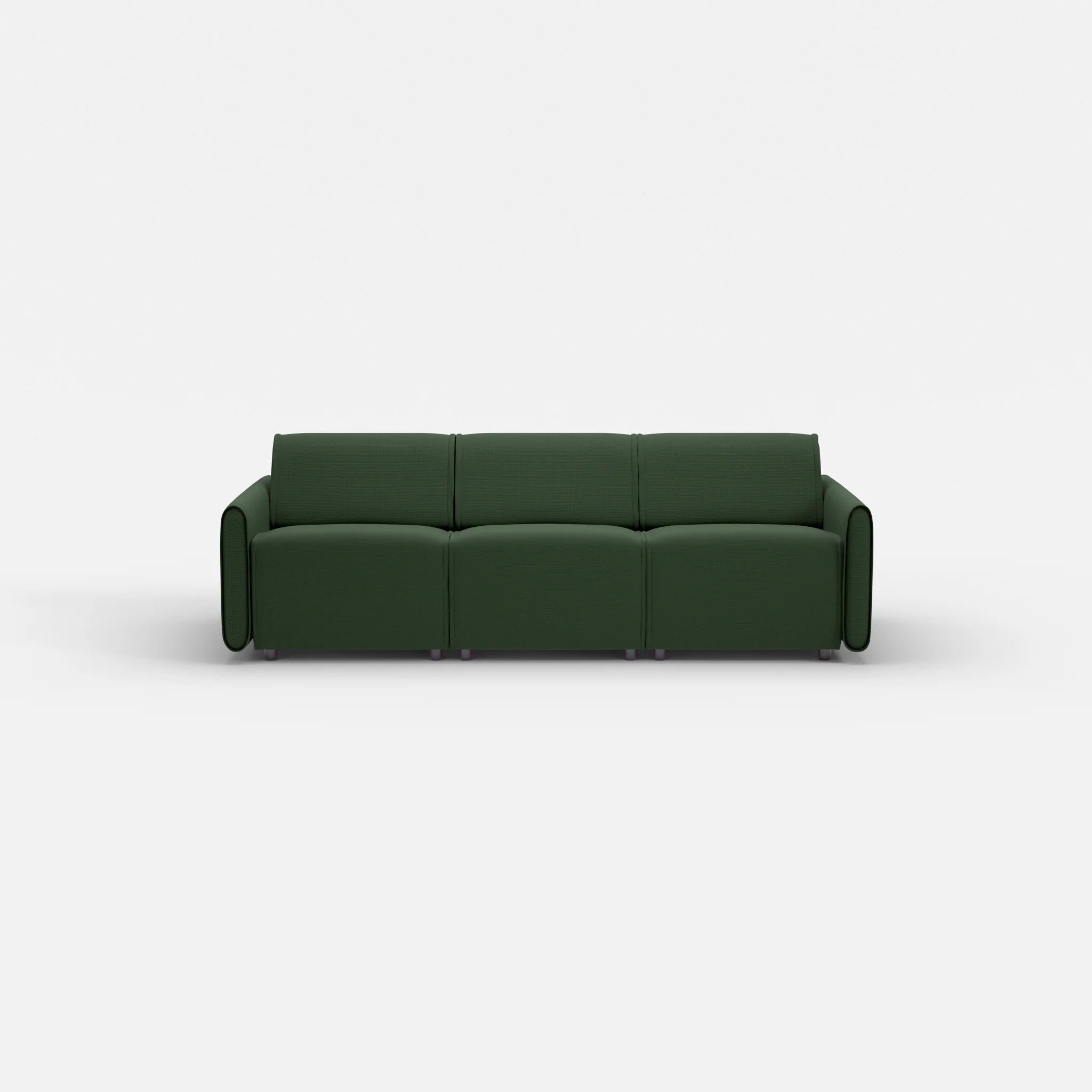 3 Sitzer Sofa Belleform mit schmaler Armlehne 1 nabucco7029 in Dunkelgrün von vorne