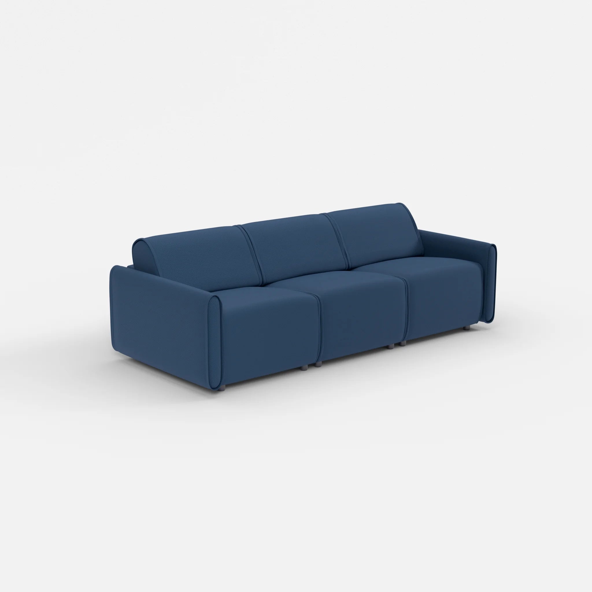 3 Sitzer Sofa Belleform mit schmaler Armlehne 1 novumamur in Navy von der Seite