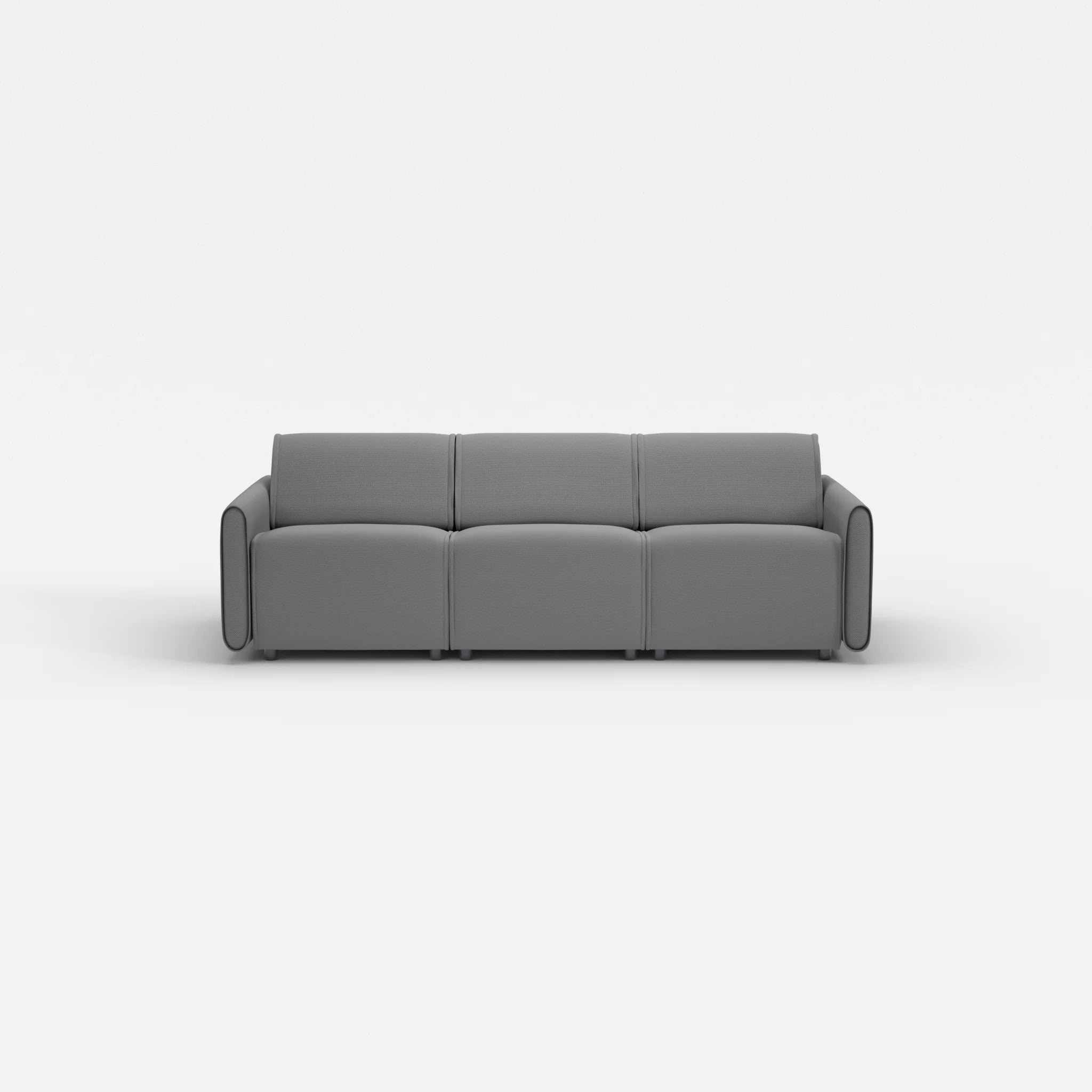 3 Sitzer Sofa Belleform mit schmaler Armlehne 1 novumkies in Mittelgrau von vorne