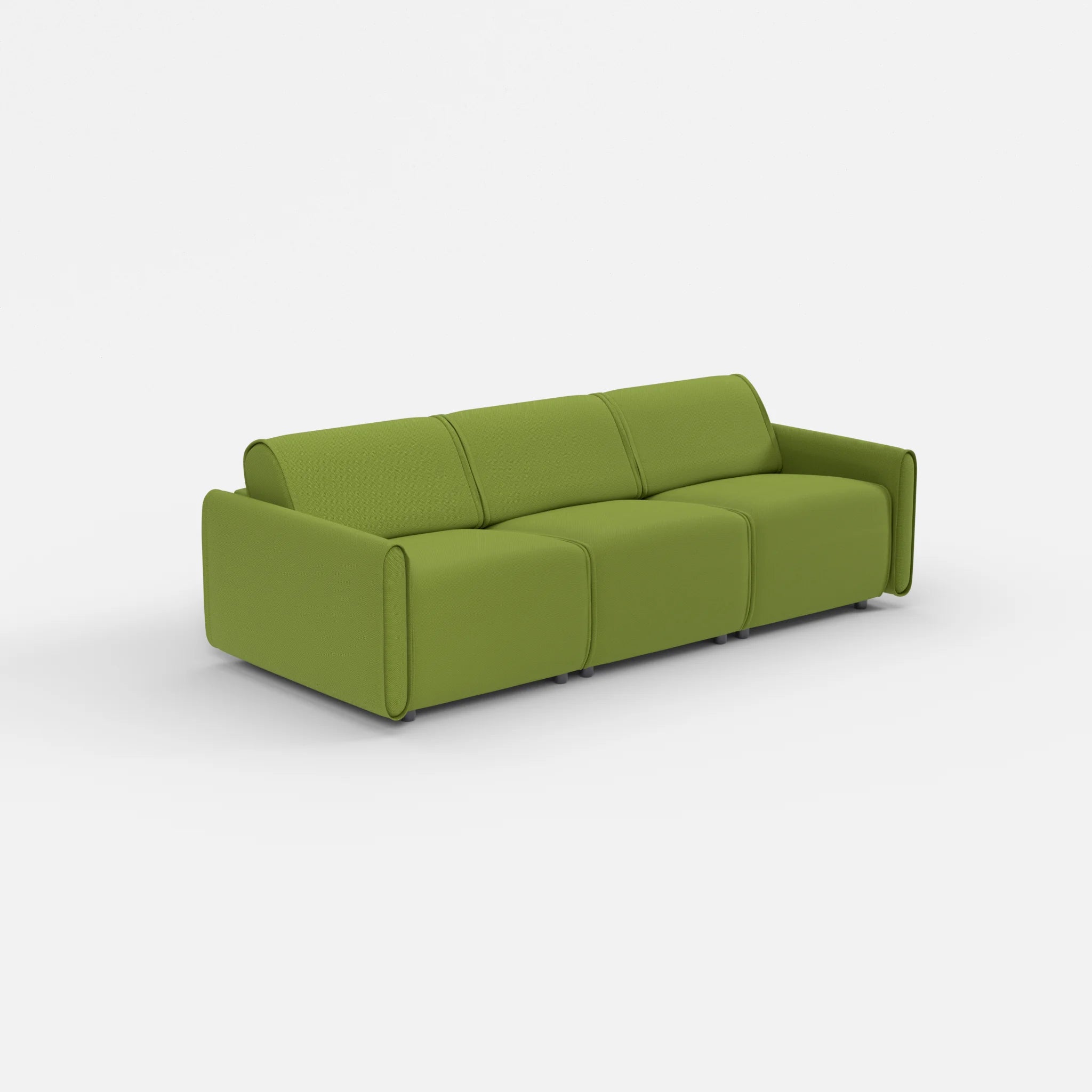 3 Sitzer Sofa Belleform mit schmaler Armlehne 1 novummoss in Grün von der Seite