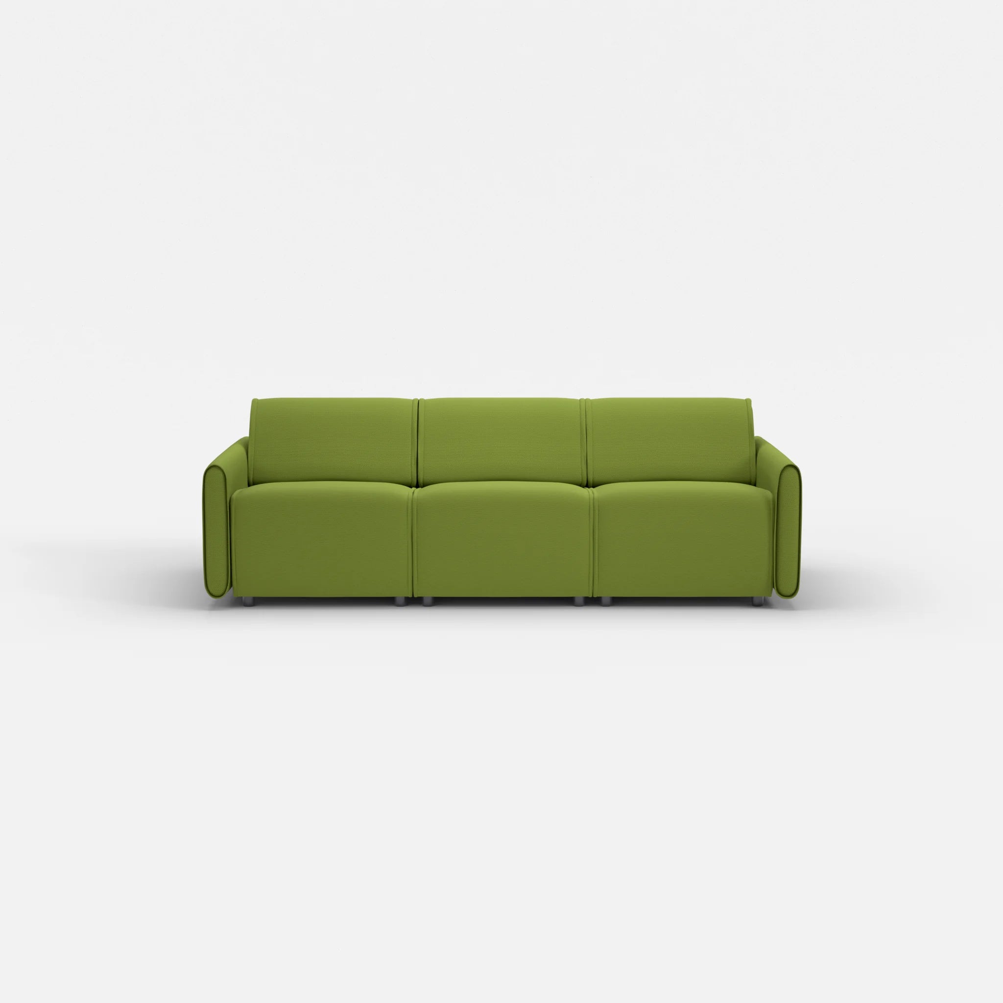 3 Sitzer Sofa Belleform mit schmaler Armlehne 1 novummoss in Grün von vorne