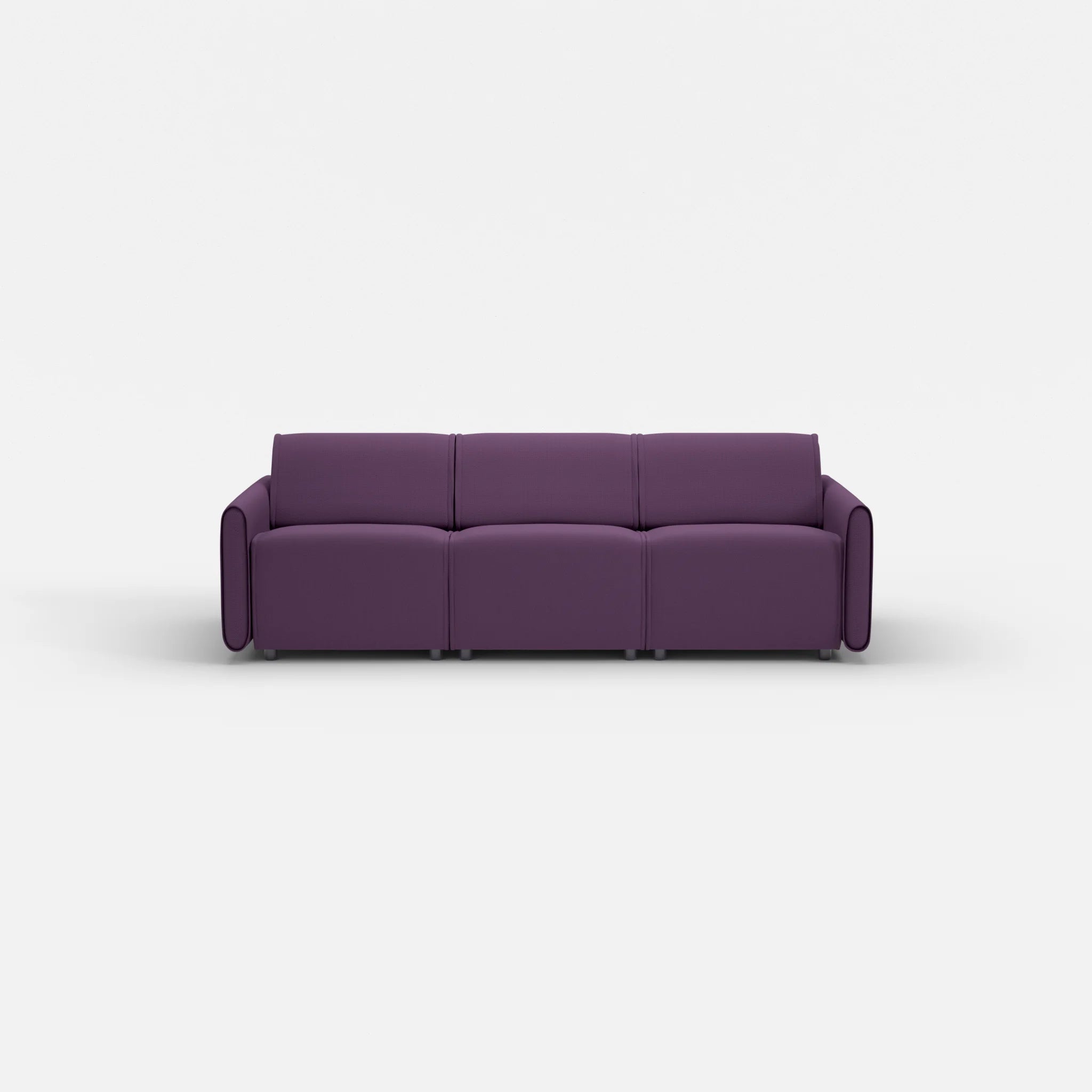 3 Sitzer Sofa Belleform mit schmaler Armlehne 1 novumprune in Violett von vorne