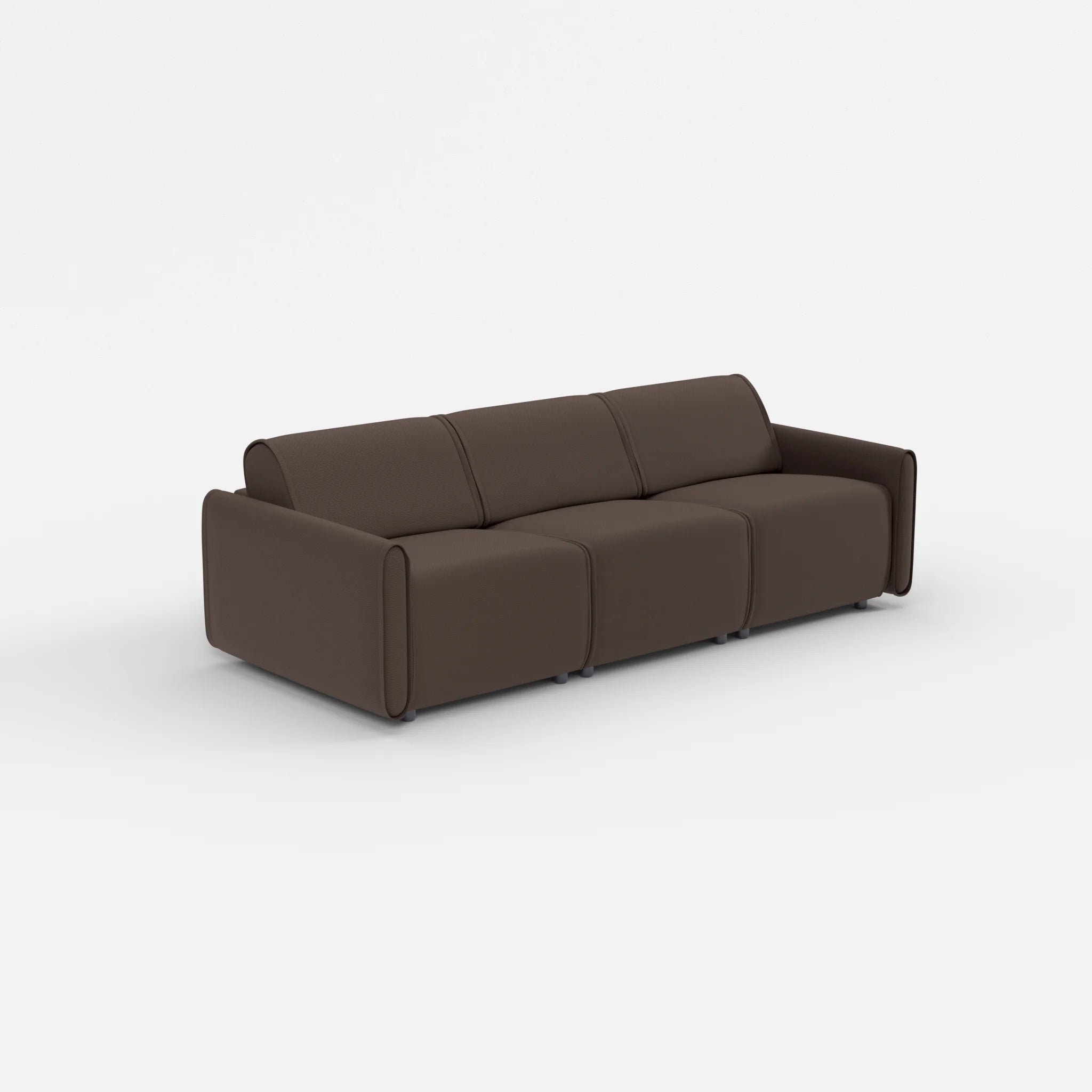 3 Sitzer Sofa Belleform mit schmaler Armlehne 1 novumrosewood in Dunkelbraun von der Seite