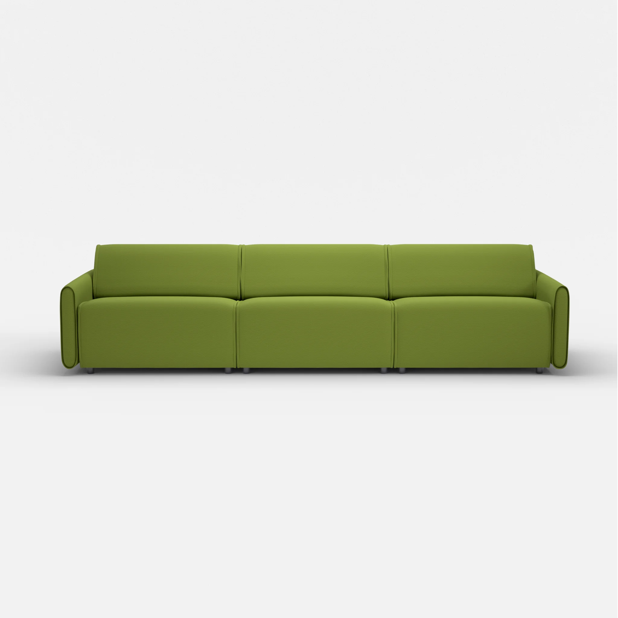 3 Sitzer Sofa Belleform mit schmaler Armlehne 4 novummoss in Grün von vorne