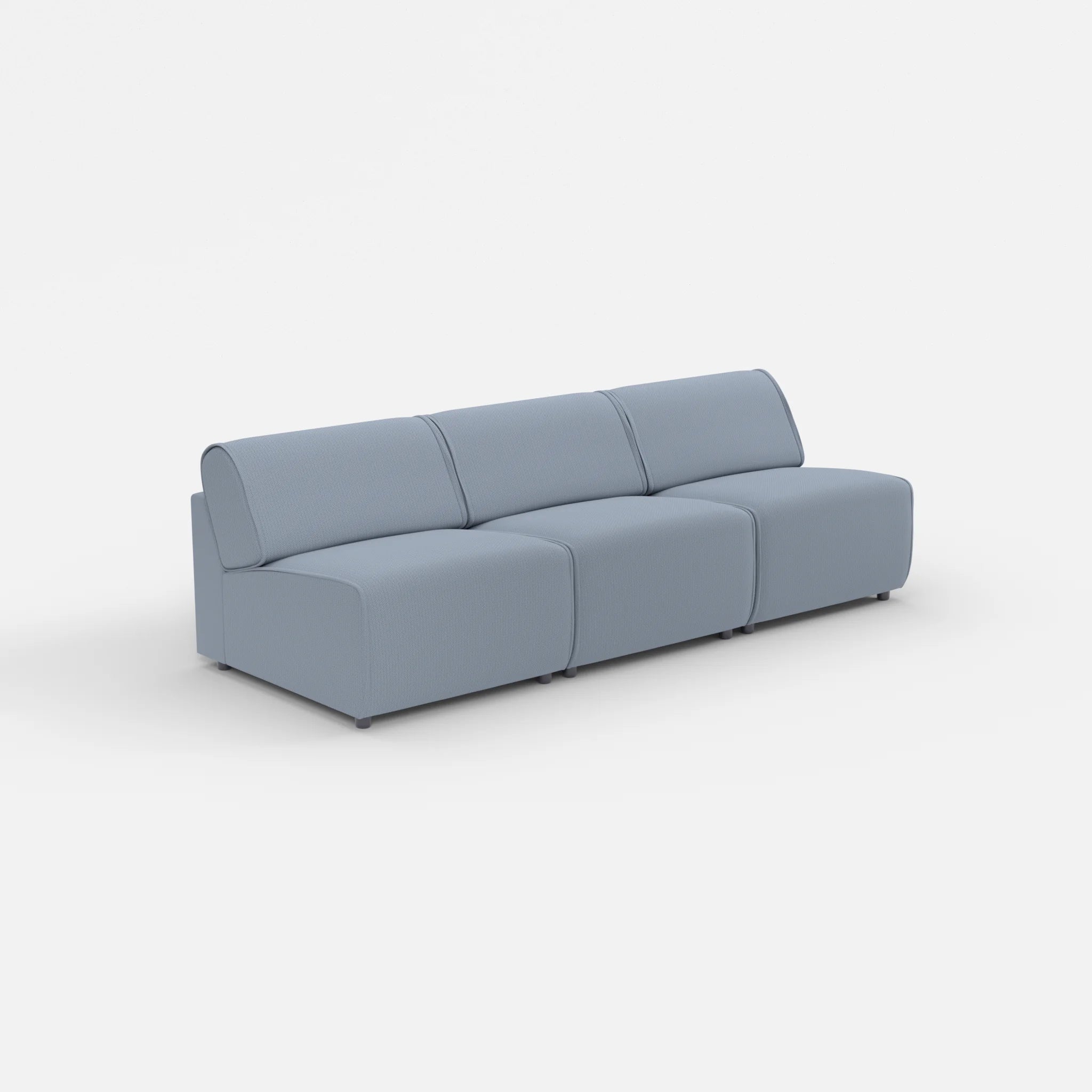 3 Sitzer Sofa Belleform ohne Armlehne 2 credosea in Blau von der Seite