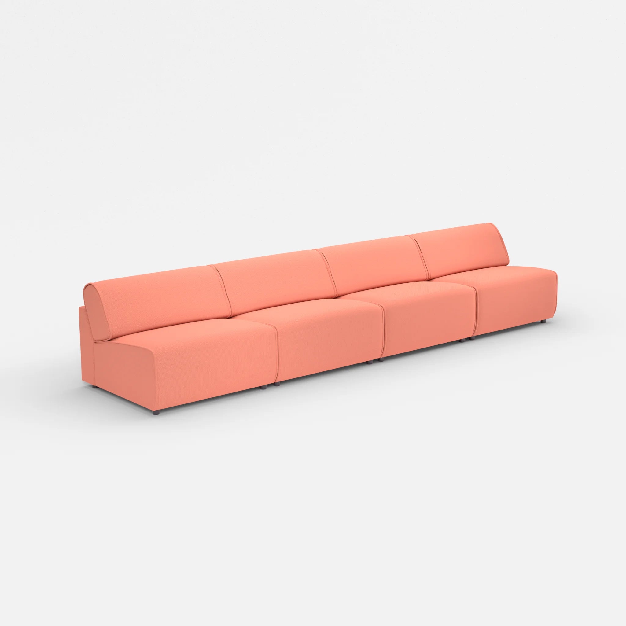 4 Sitzer Sofa Belleform ohne Armlehne 4 credograpefruit in Coral von der Seite