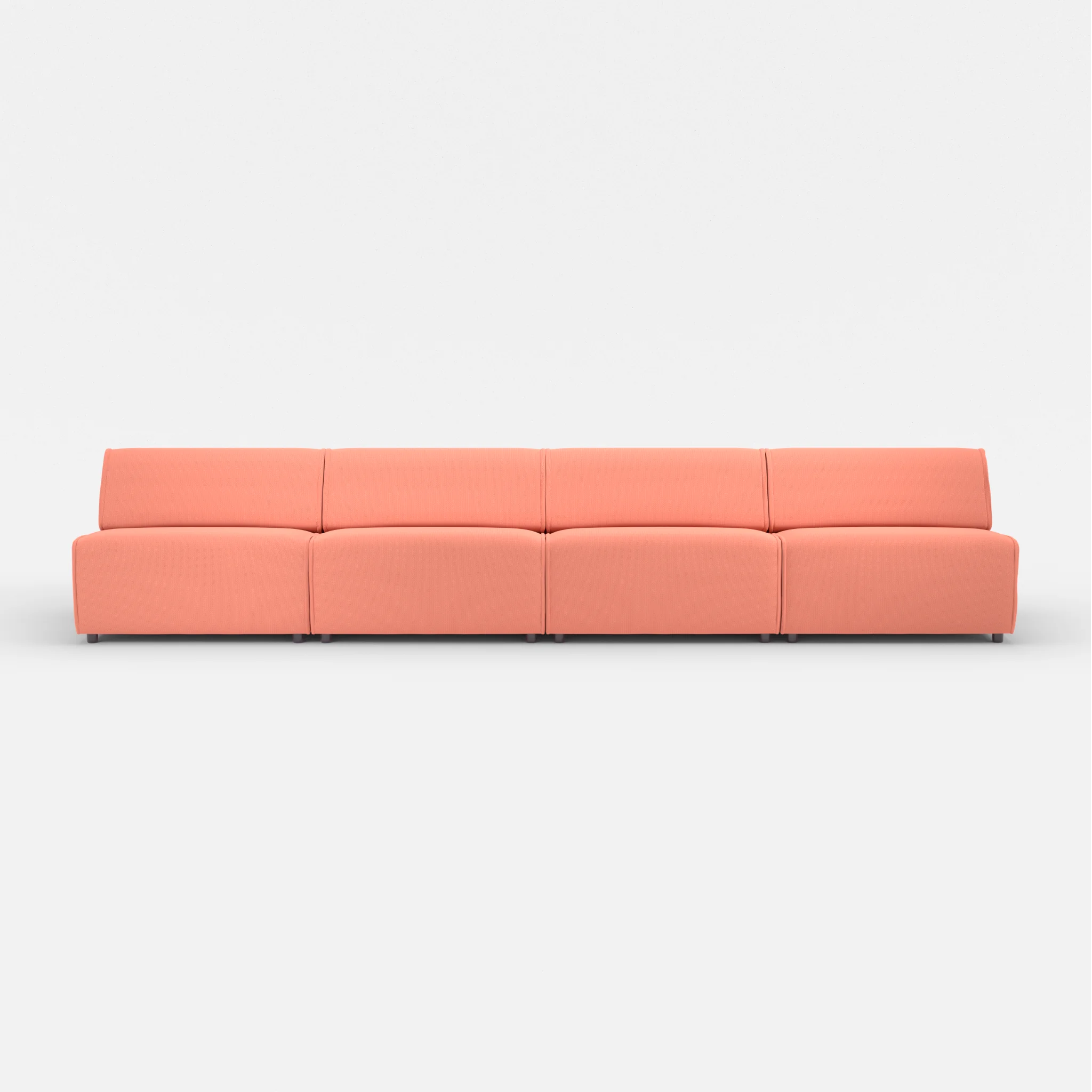 4 Sitzer Sofa Belleform ohne Armlehne 4 credograpefruit in Coral von vorne