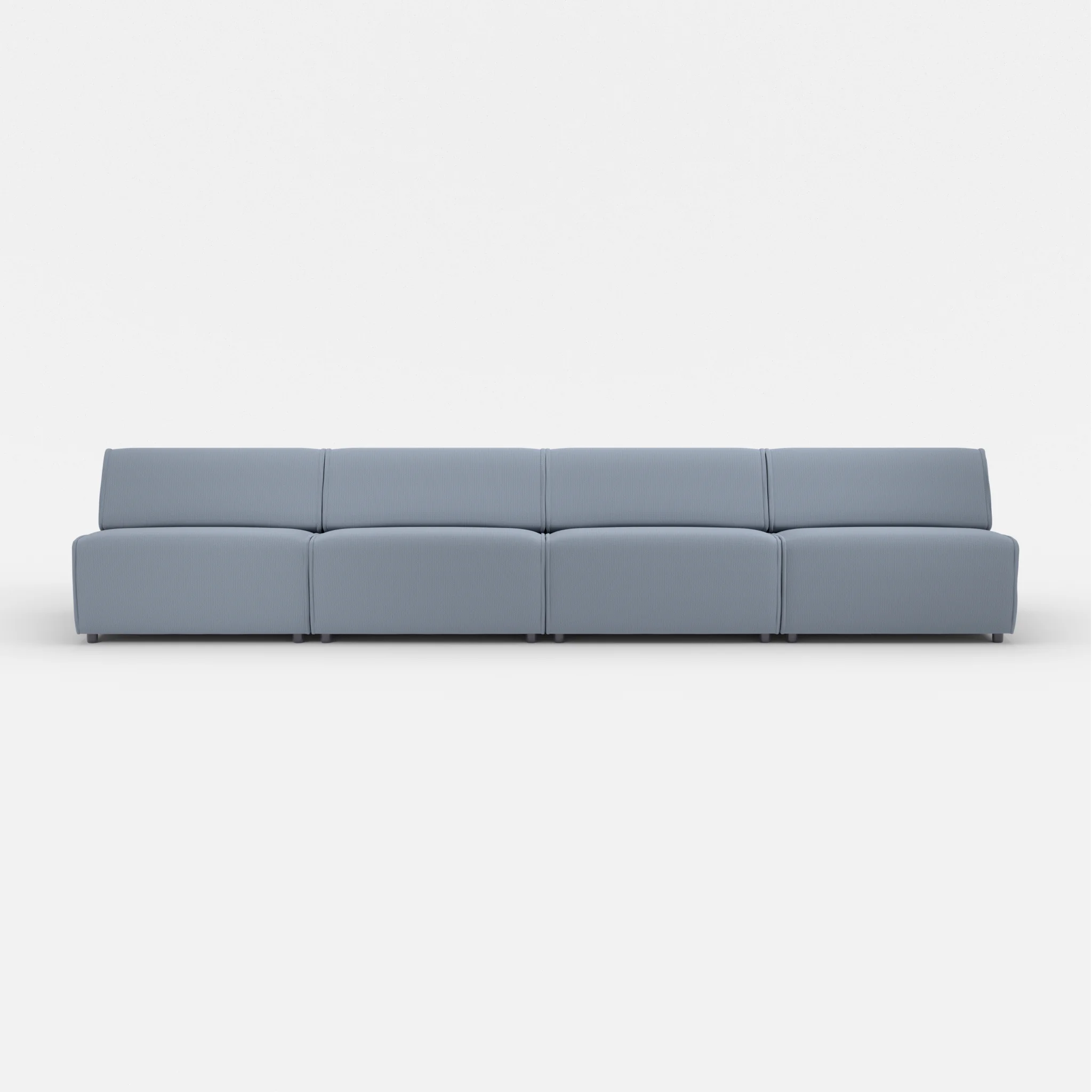 4 Sitzer Sofa Belleform ohne Armlehne 4 credosea in Blau von vorne