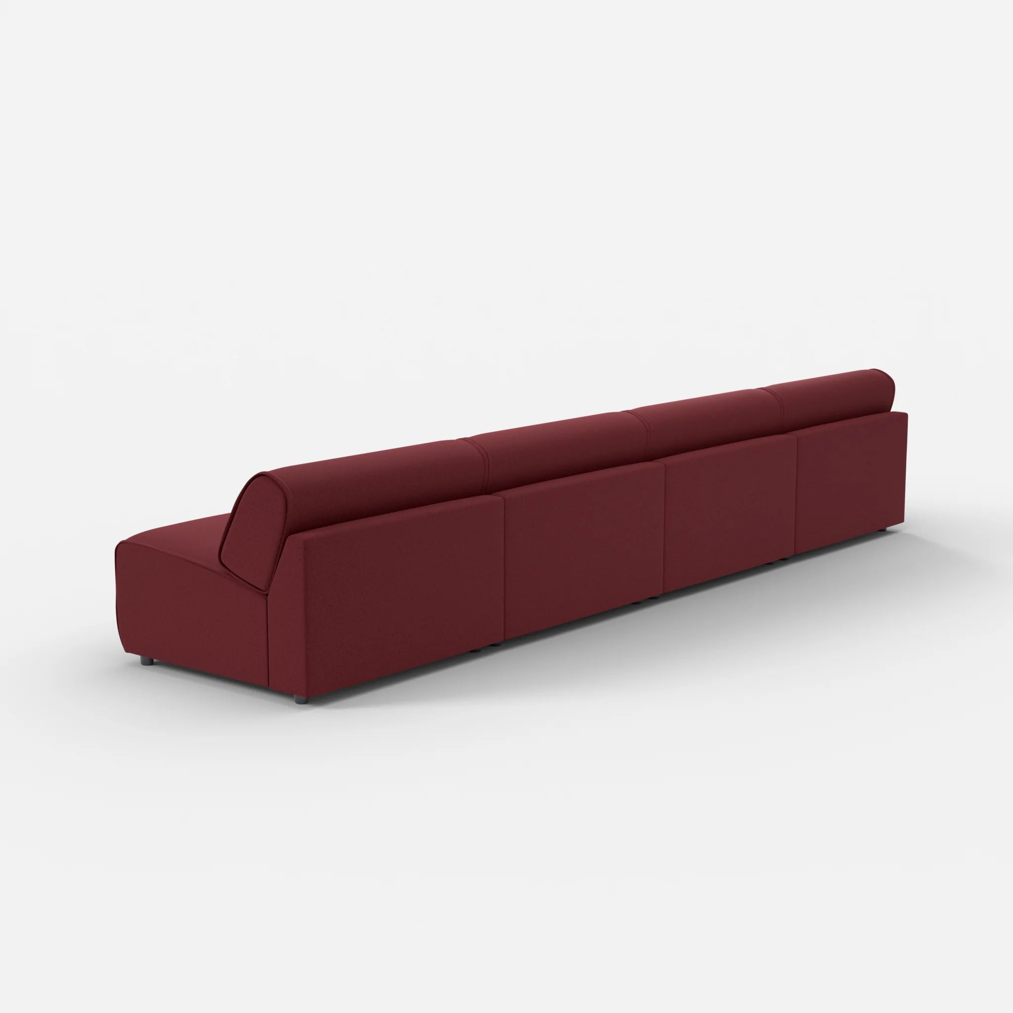 4 Sitzer Sofa Belleform ohne Armlehne 4 dama0034 in Bordeaux von hinten