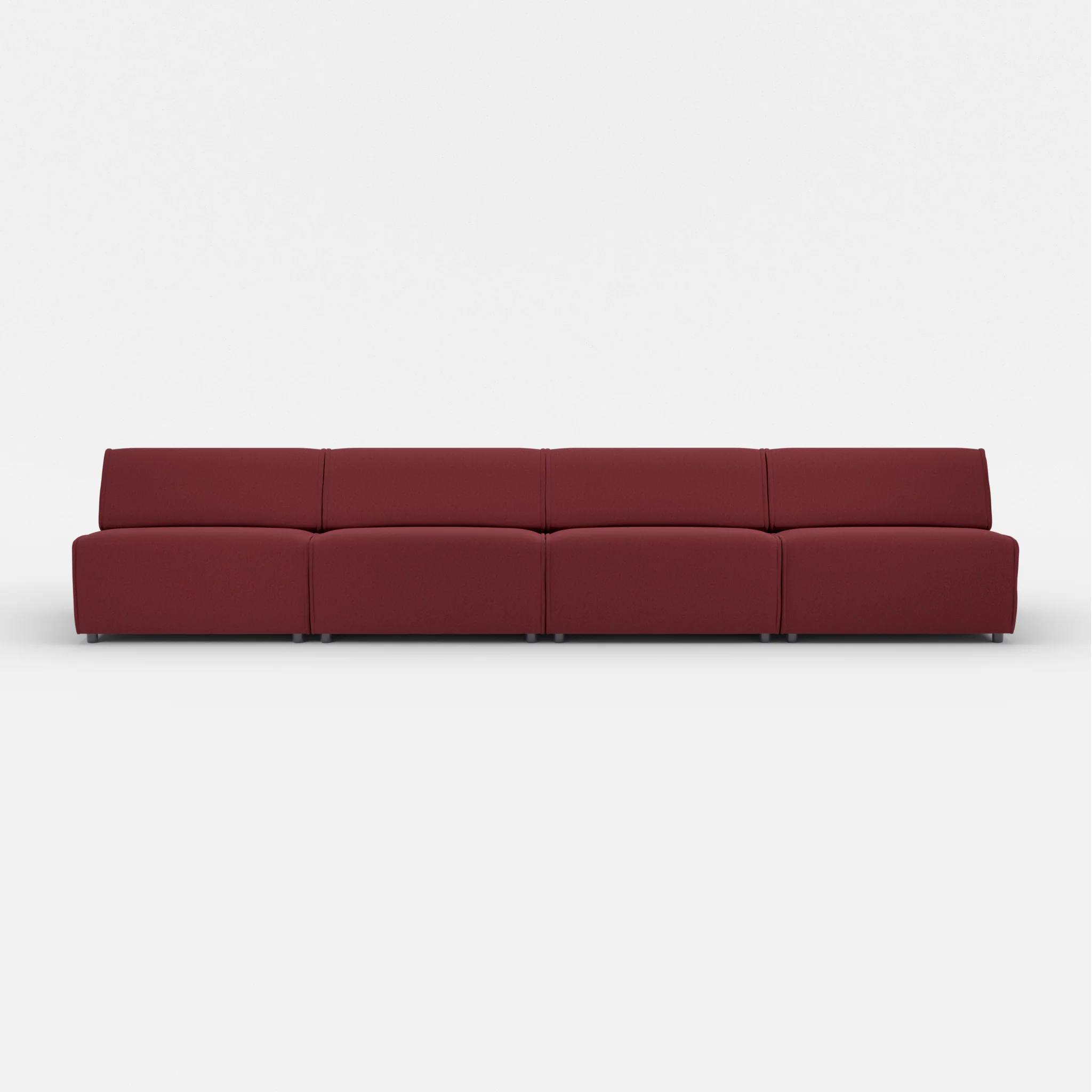 4 Sitzer Sofa Belleform ohne Armlehne 4 dama0034 in Bordeaux von vorne