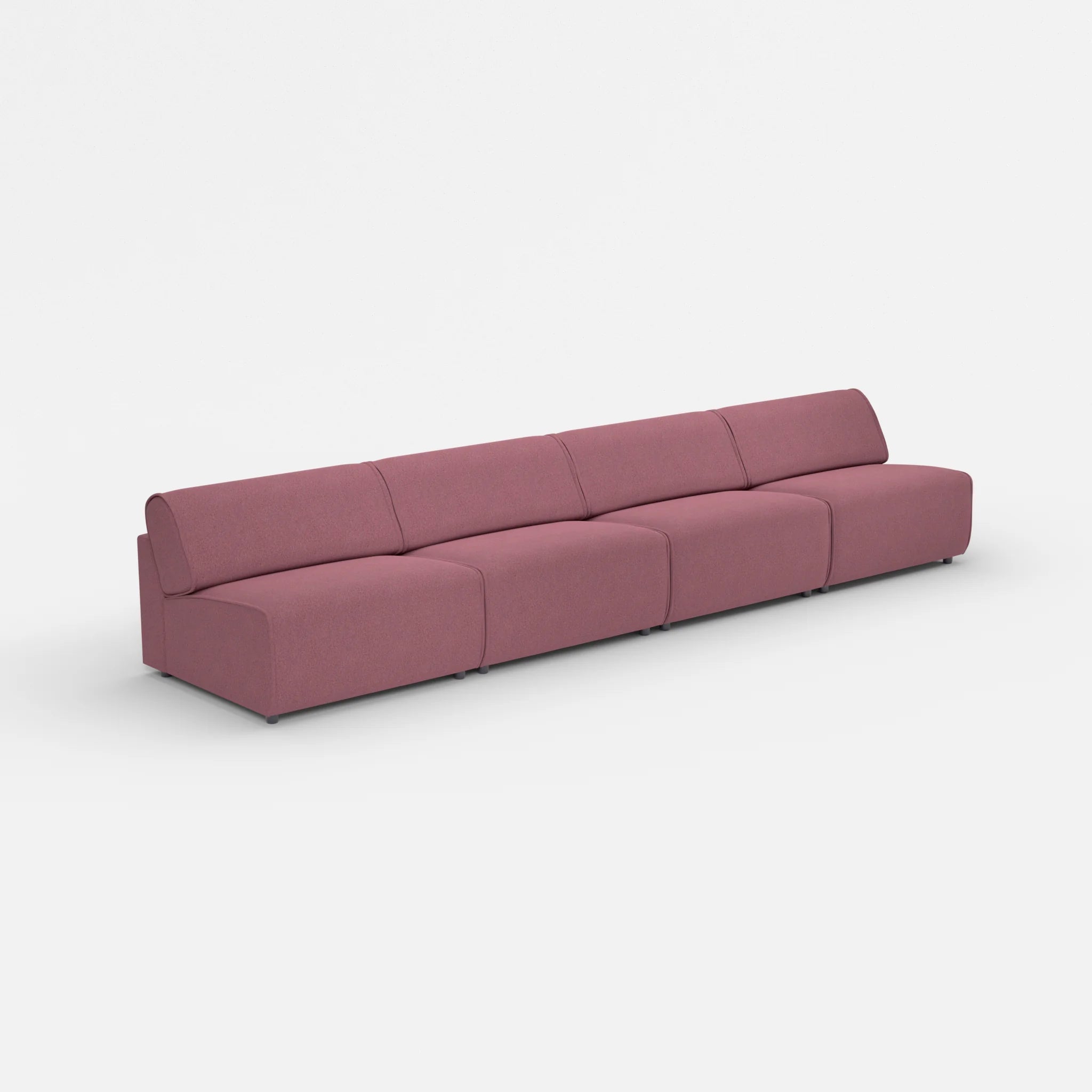 4 Sitzer Sofa Belleform ohne Armlehne 4 dama0041 in Violett von der Seite