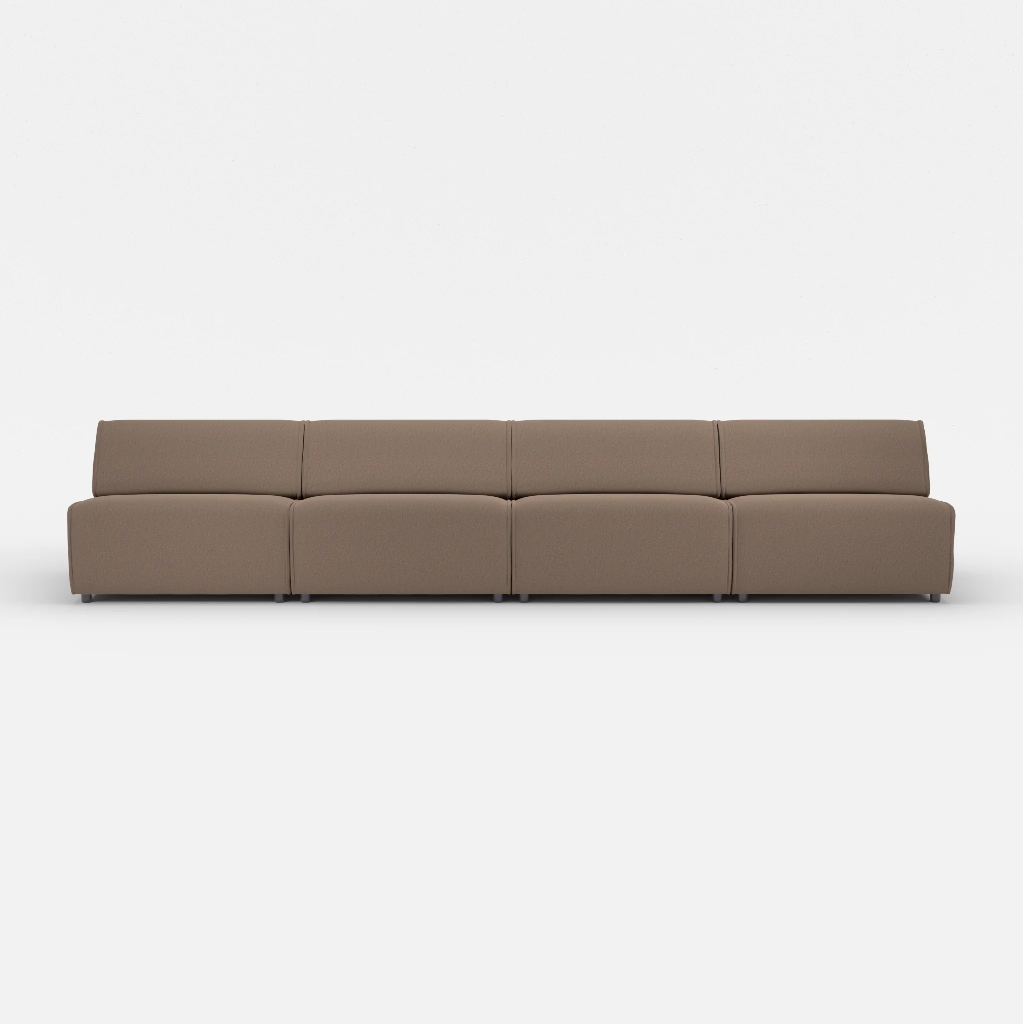 4 Sitzer Sofa Belleform ohne Armlehne 4 dama0051 in Braun von vorne