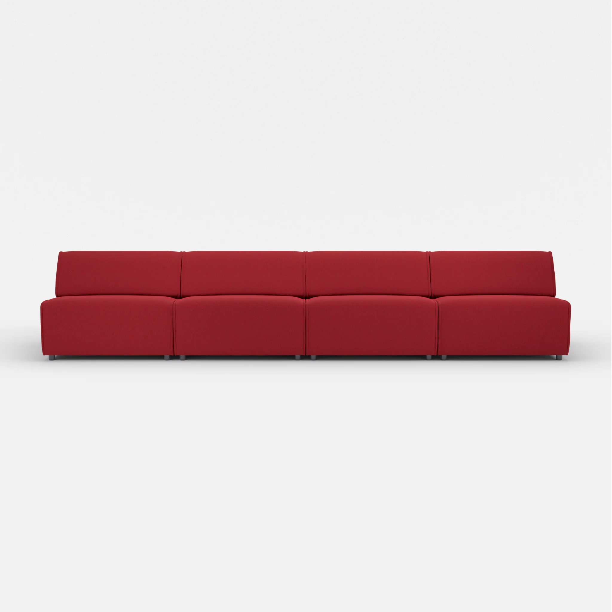 4 Sitzer Sofa Belleform ohne Armlehne 4 dama0053 in Rot von vorne