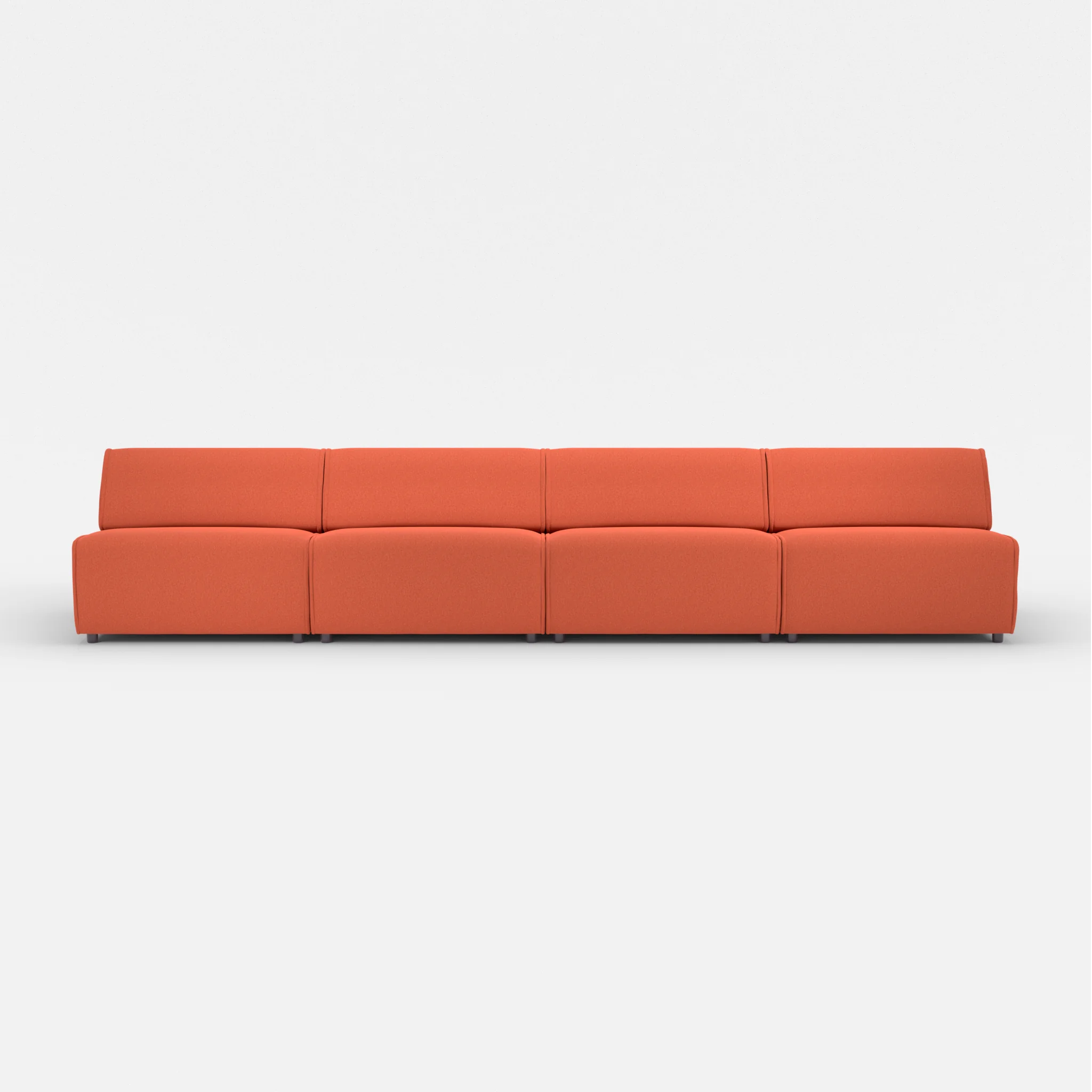 4 Sitzer Sofa Belleform ohne Armlehne 4 dama0062 in Orange von vorne