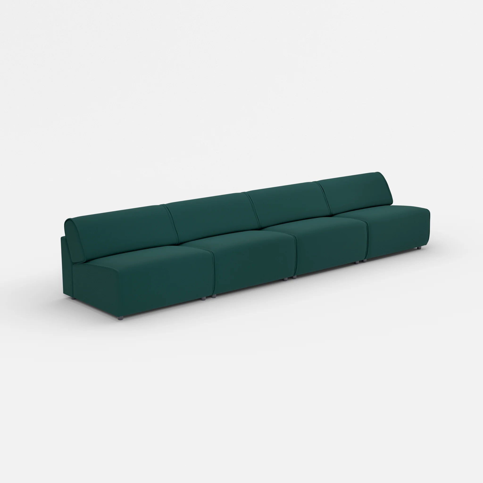 4 Sitzer Sofa Belleform ohne Armlehne 4 dama0073 in Petrol von der Seite