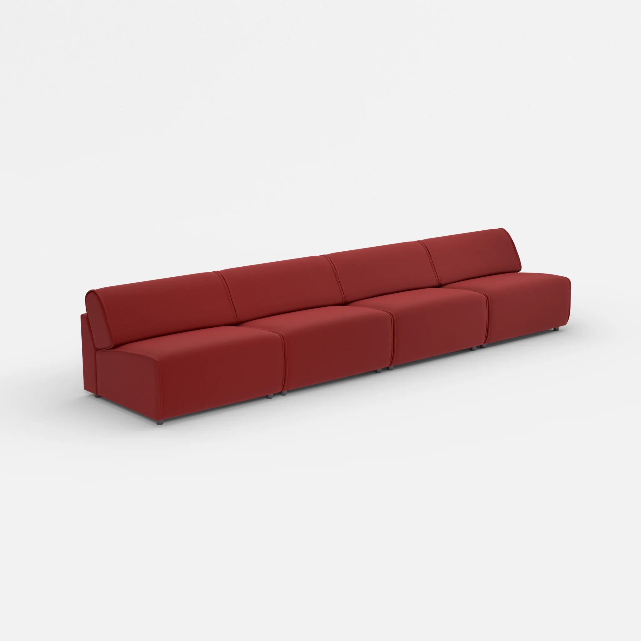 4 Sitzer Sofa Belleform ohne Armlehne 4 nabucco4021 in Rot von der Seite