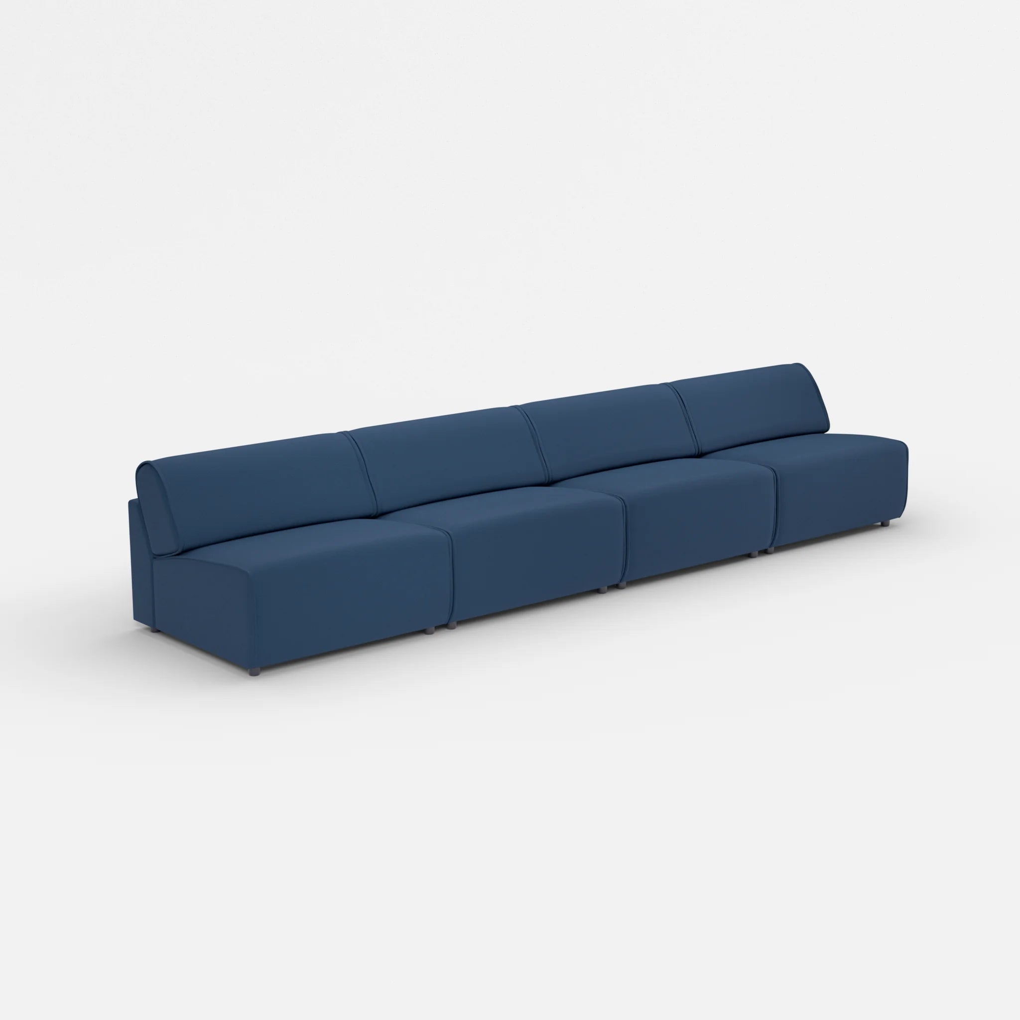 4 Sitzer Sofa Belleform ohne Armlehne 4 novumamur in Navy von der Seite