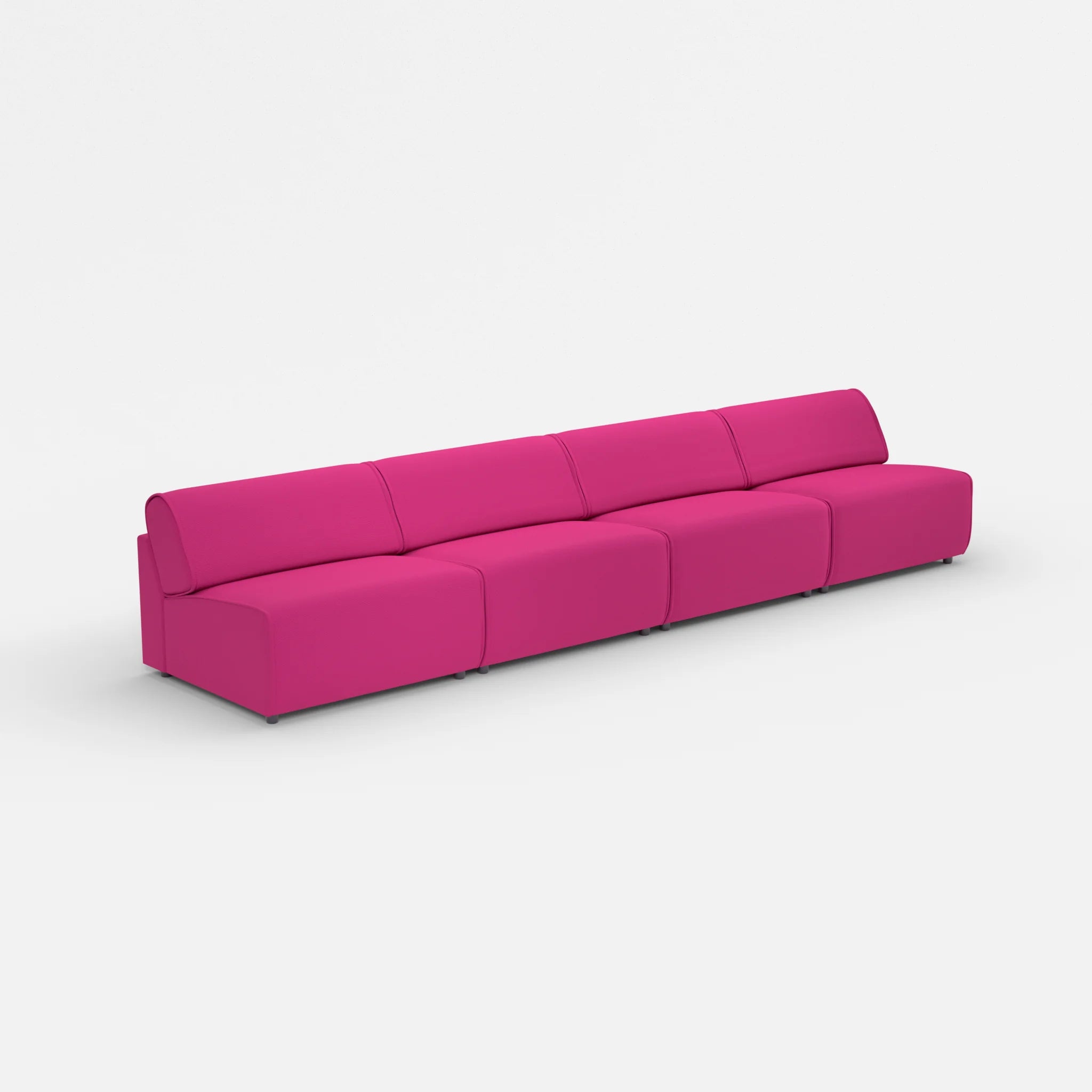 4 Sitzer Sofa Belleform ohne Armlehne 4 novummagenta in Magenta von der Seite