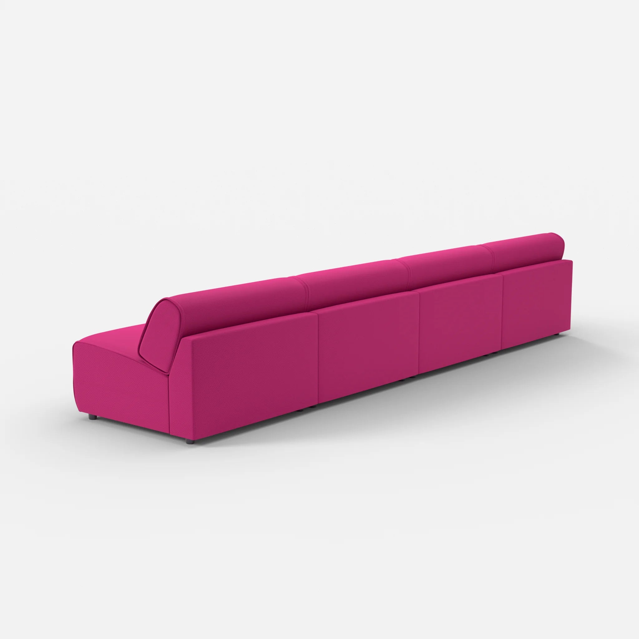 4 Sitzer Sofa Belleform ohne Armlehne 4 novummagenta in Magenta von hinten