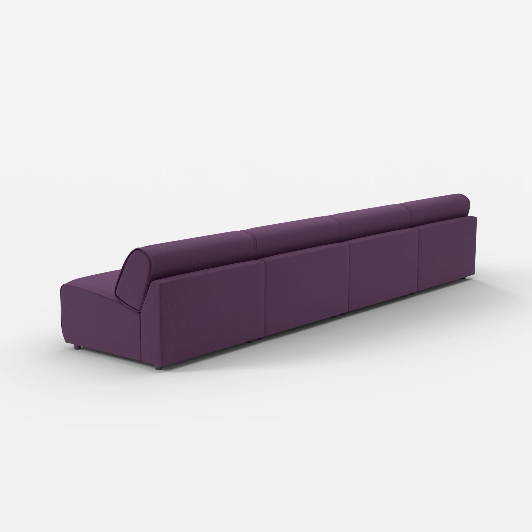 4 Sitzer Sofa Belleform ohne Armlehne 4 novumprune in Violett von hinten