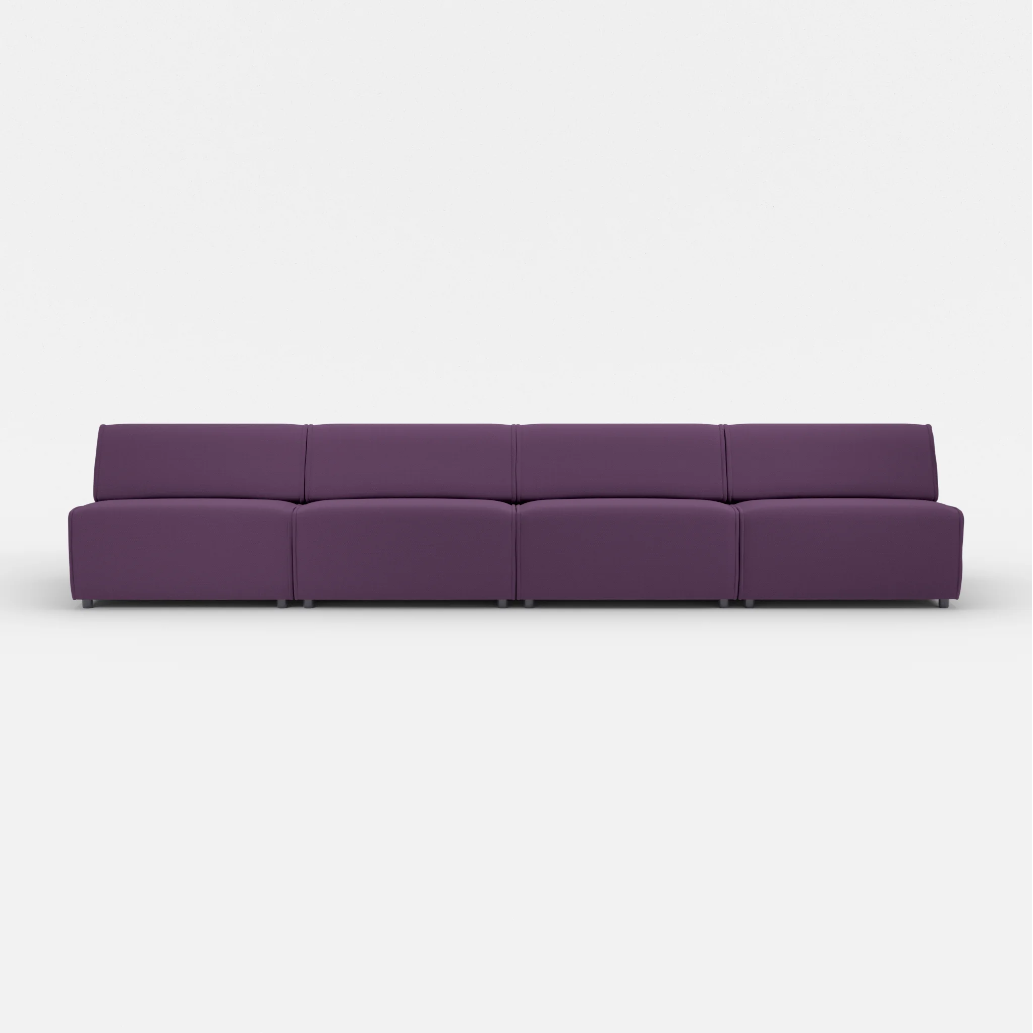 4 Sitzer Sofa Belleform ohne Armlehne 4 novumprune in Violett von vorne