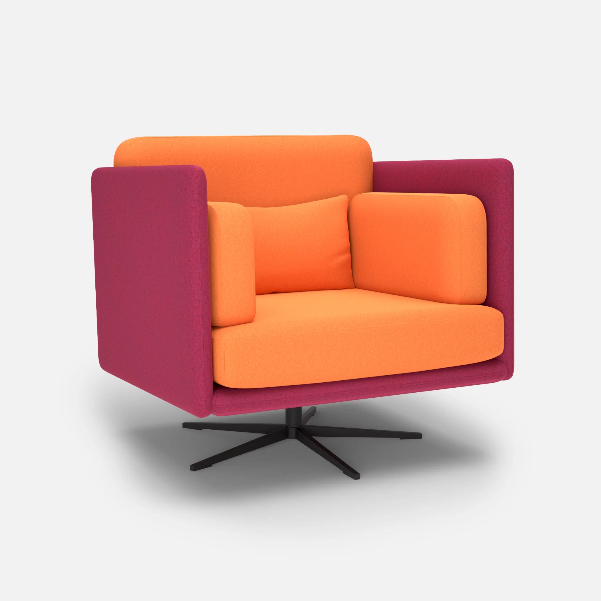 Lounge Sessel Egon Niedrig Innen Orange Außen Pink