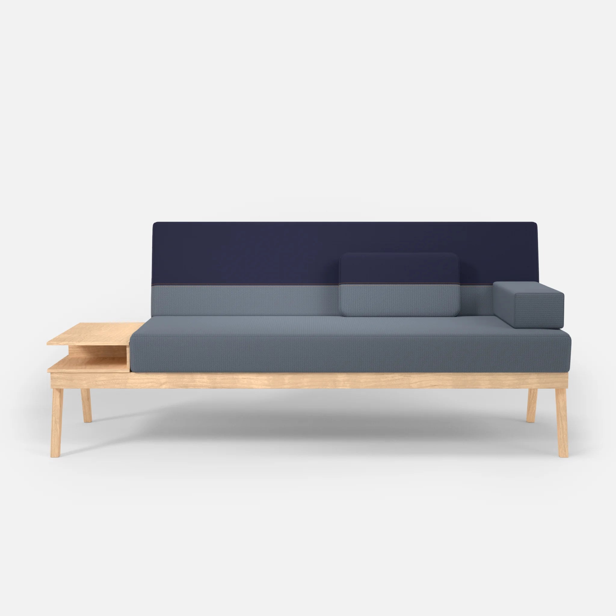 Sitzsofa 3 Sitzer Bauz Grau Blau mit Ablage