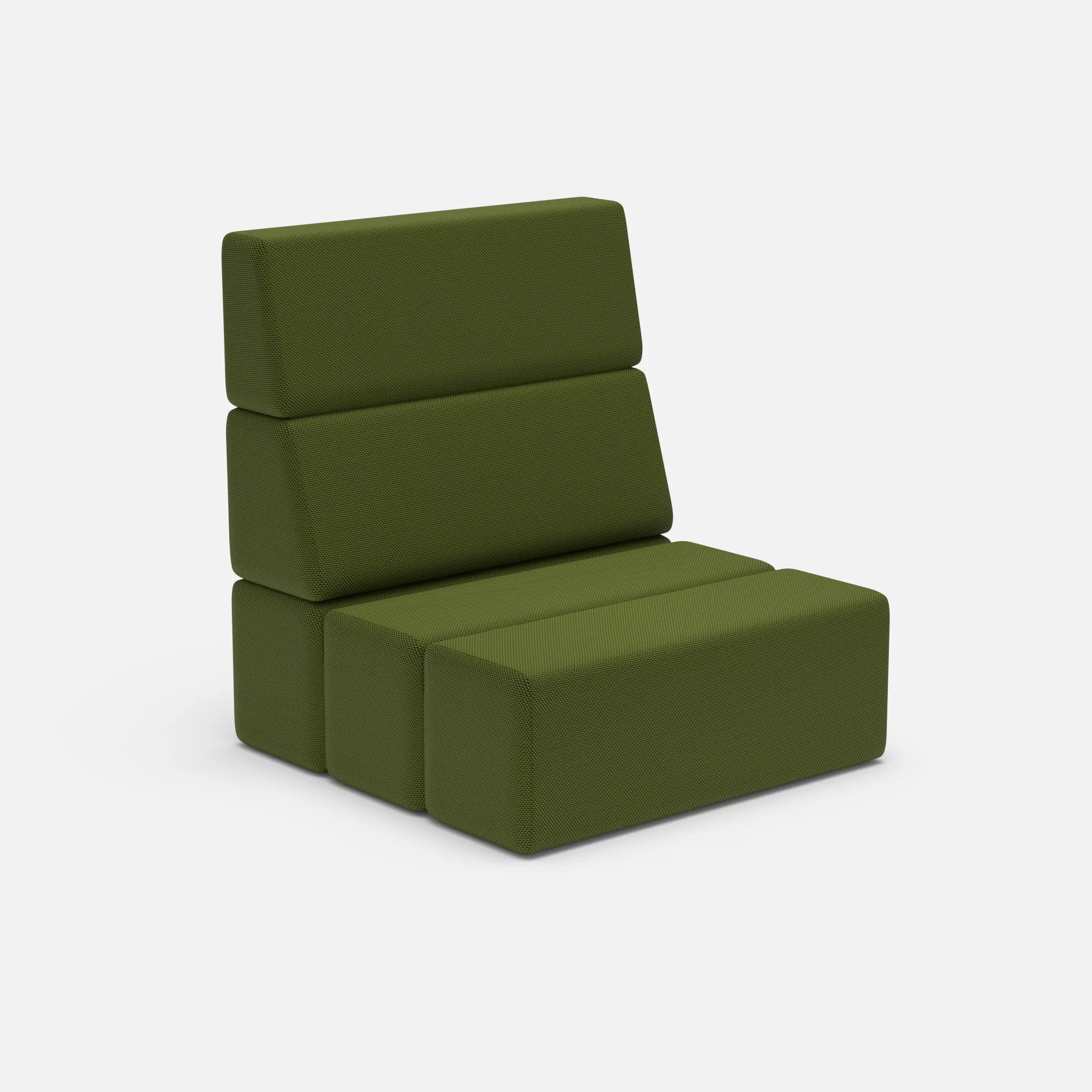 1 Sitzer Sofa Bricks 1 novummoss in Grün von der Seite