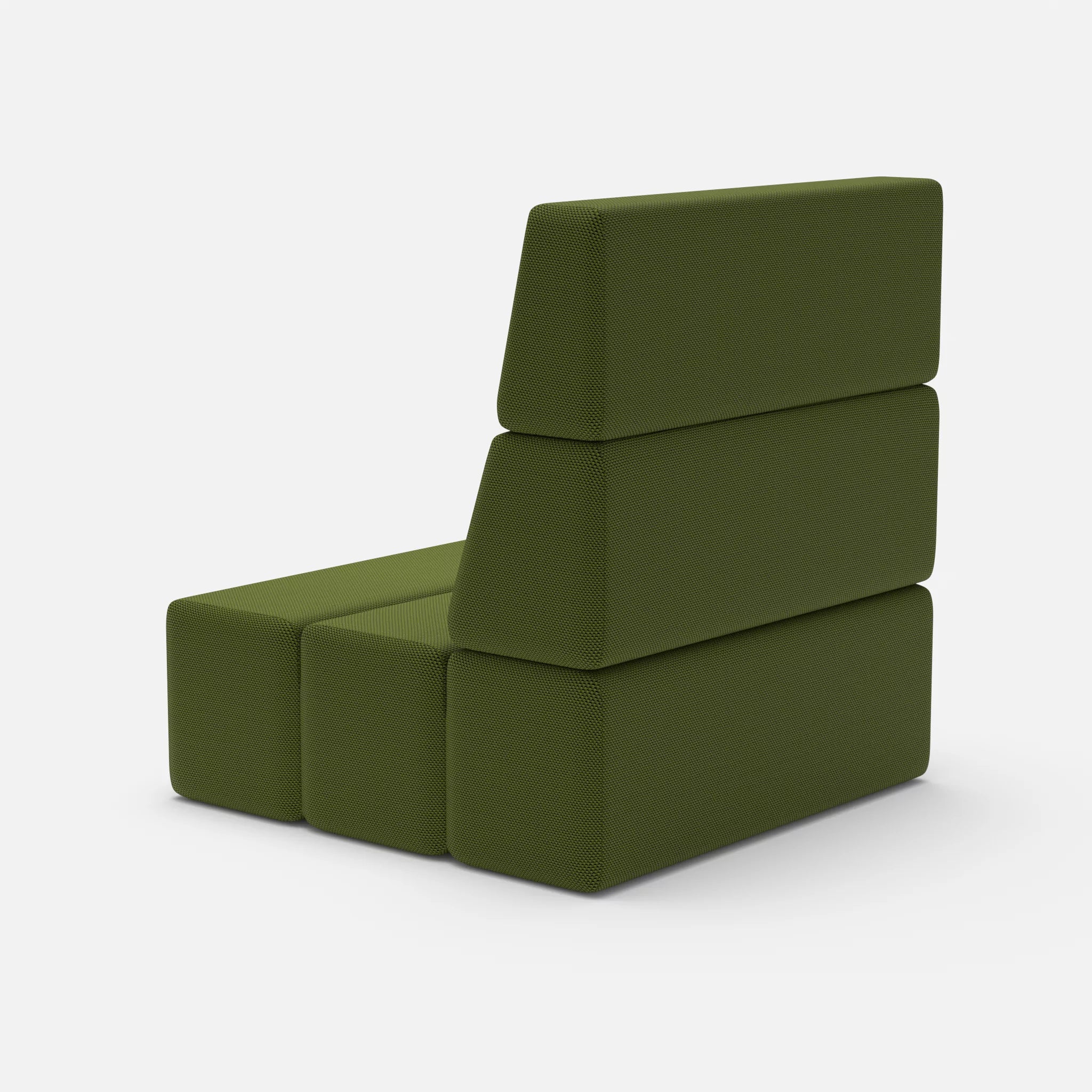 1 Sitzer Sofa Bricks 1 novummoss in Grün von hinten