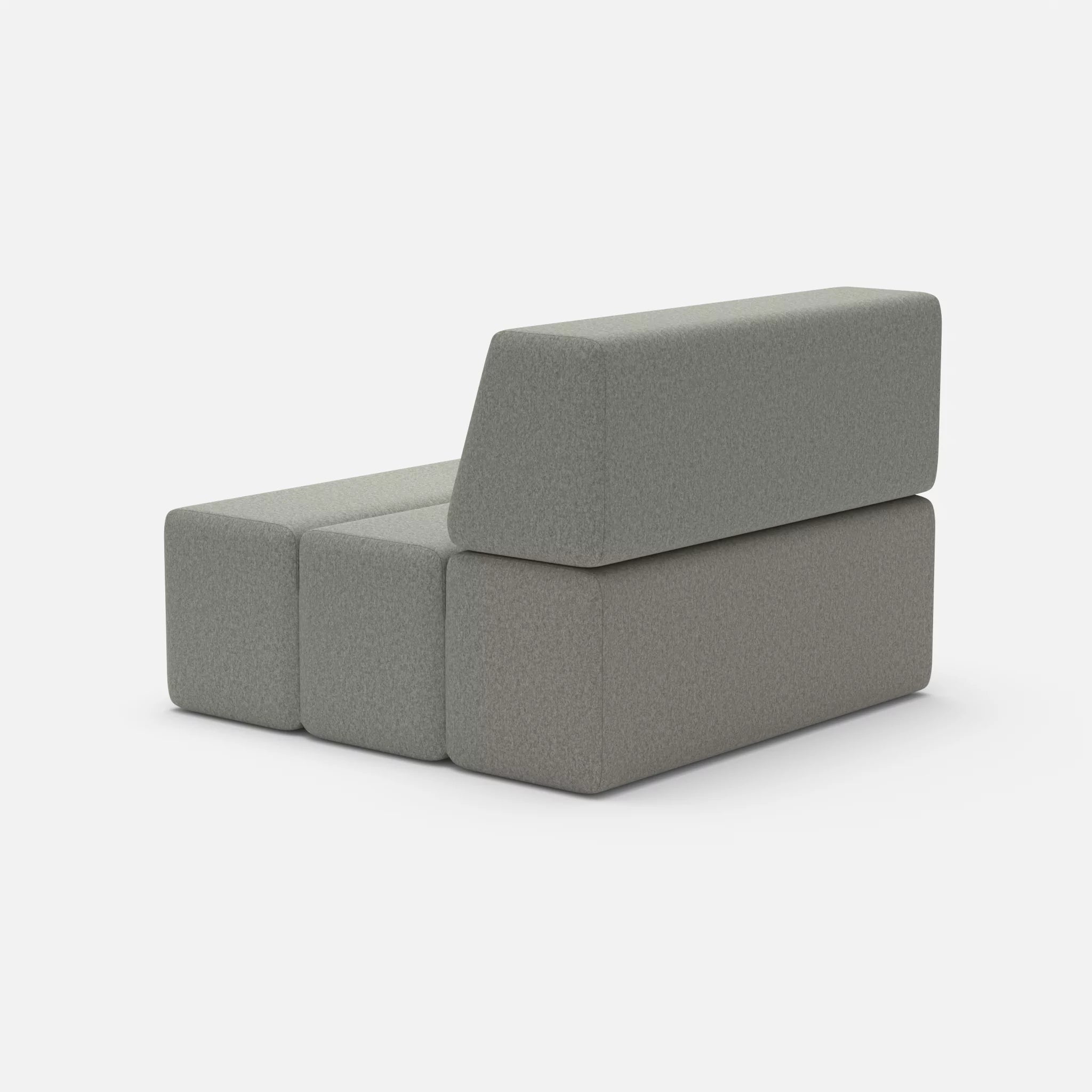 1 Sitzer Sofa Bricks 2 dama0003 in Mittelgrau von hinten