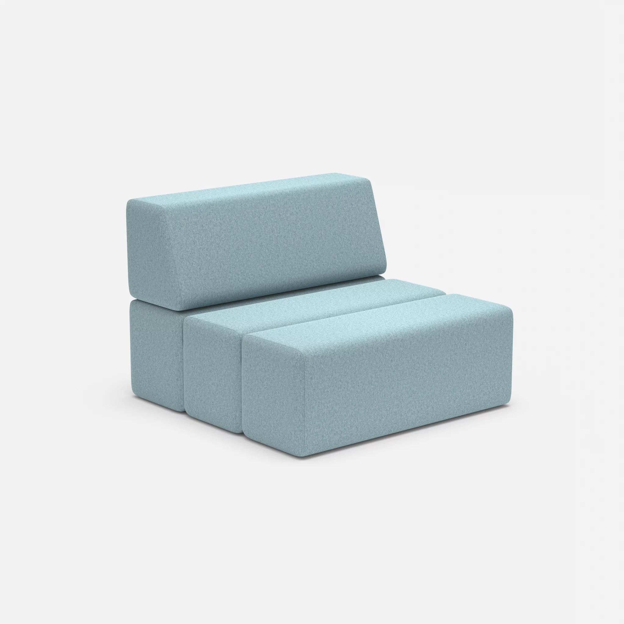 1 Sitzer Sofa Bricks 2 dama0016 in Hellblau von der Seite