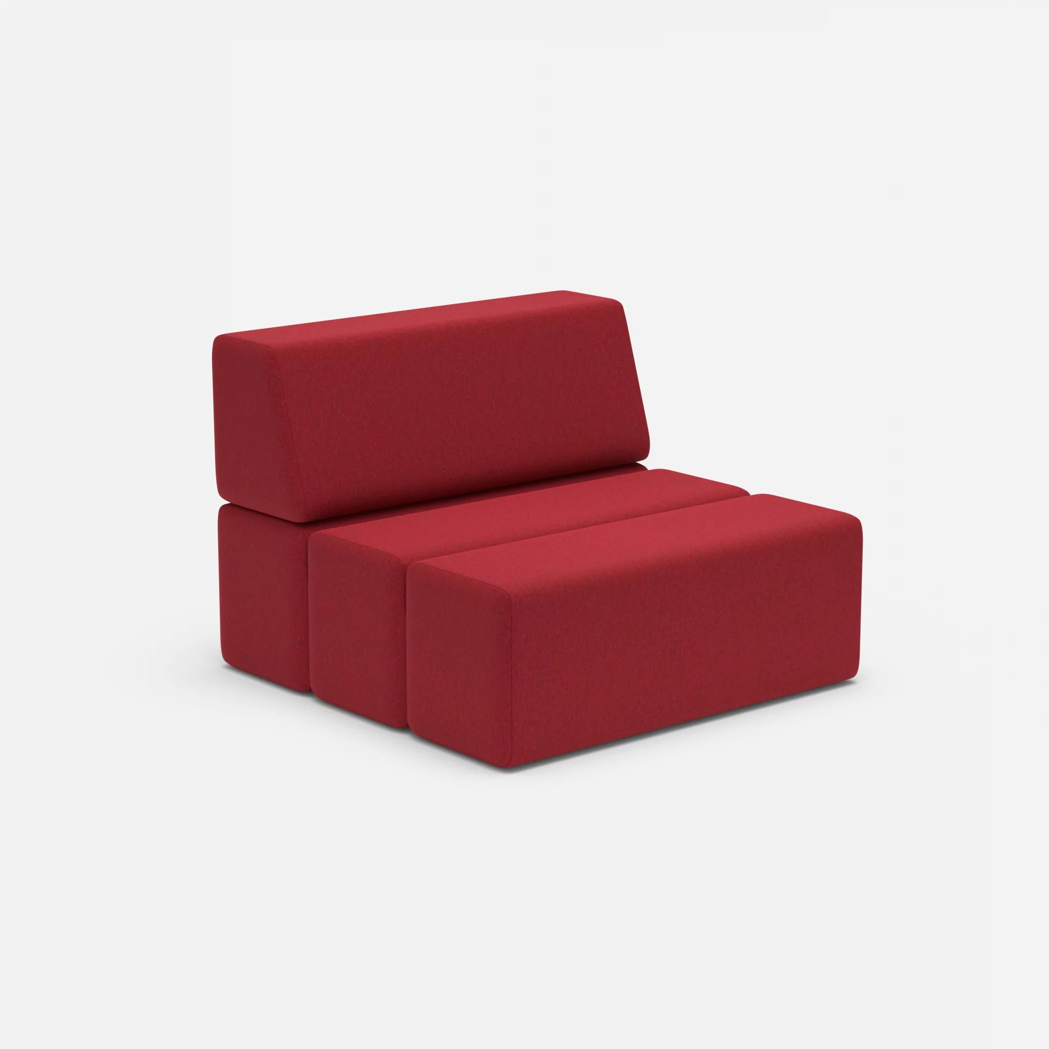 1 Sitzer Sofa Bricks 2 dama0053 in Rot von der Seite