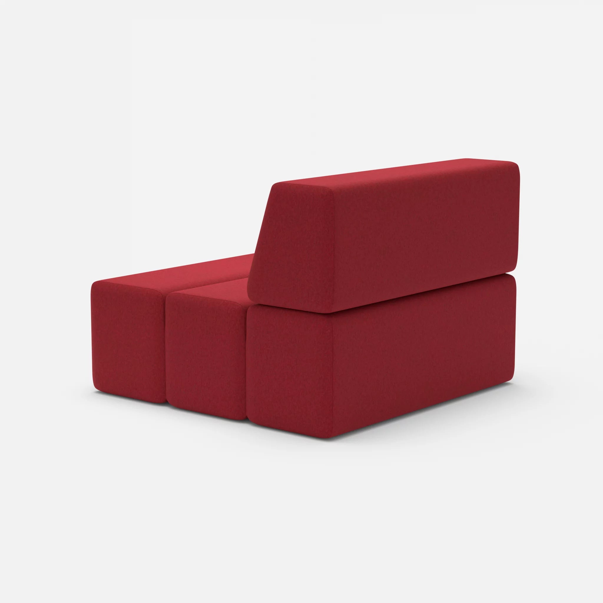 1 Sitzer Sofa Bricks 2 dama0053 in Rot von hinten