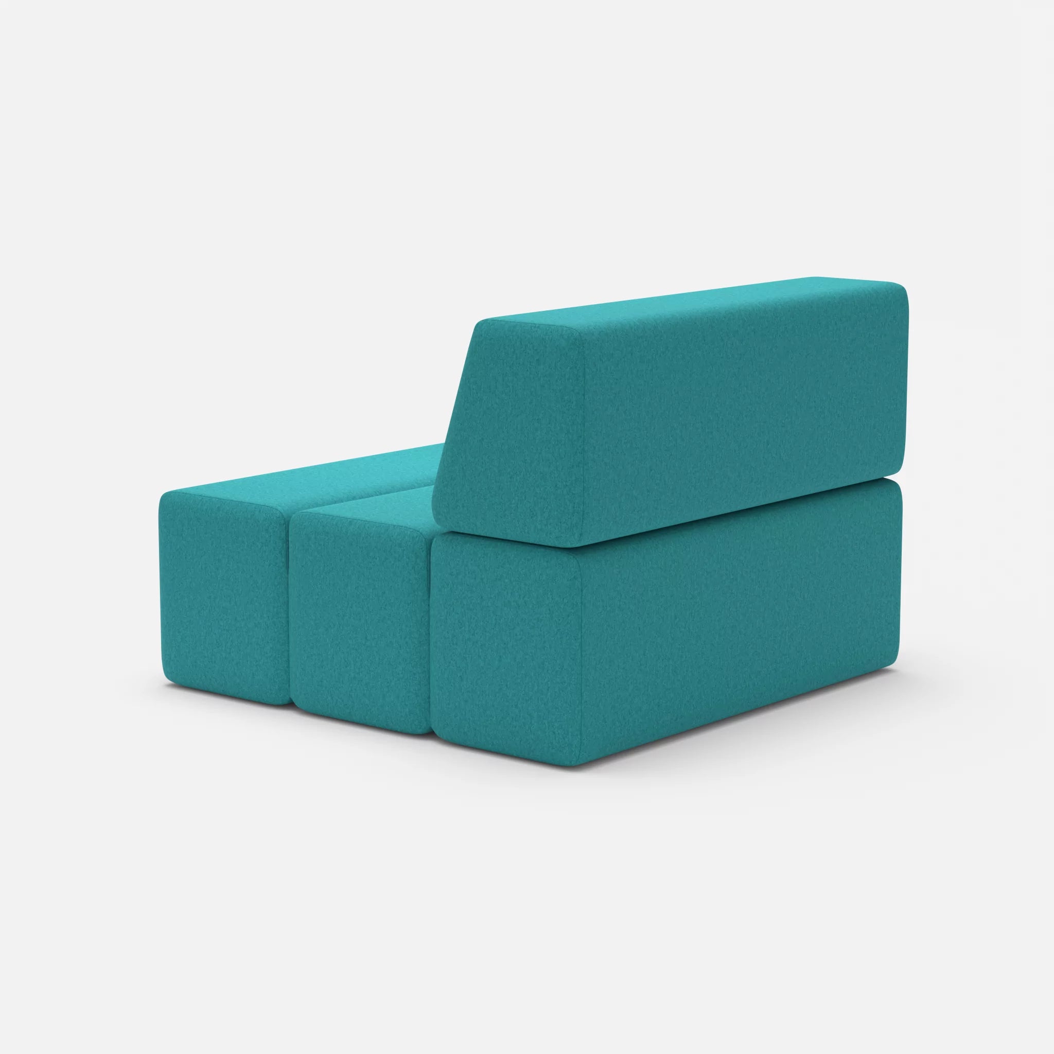 1 Sitzer Sofa Bricks 2 dama0076 in Türkis von hinten