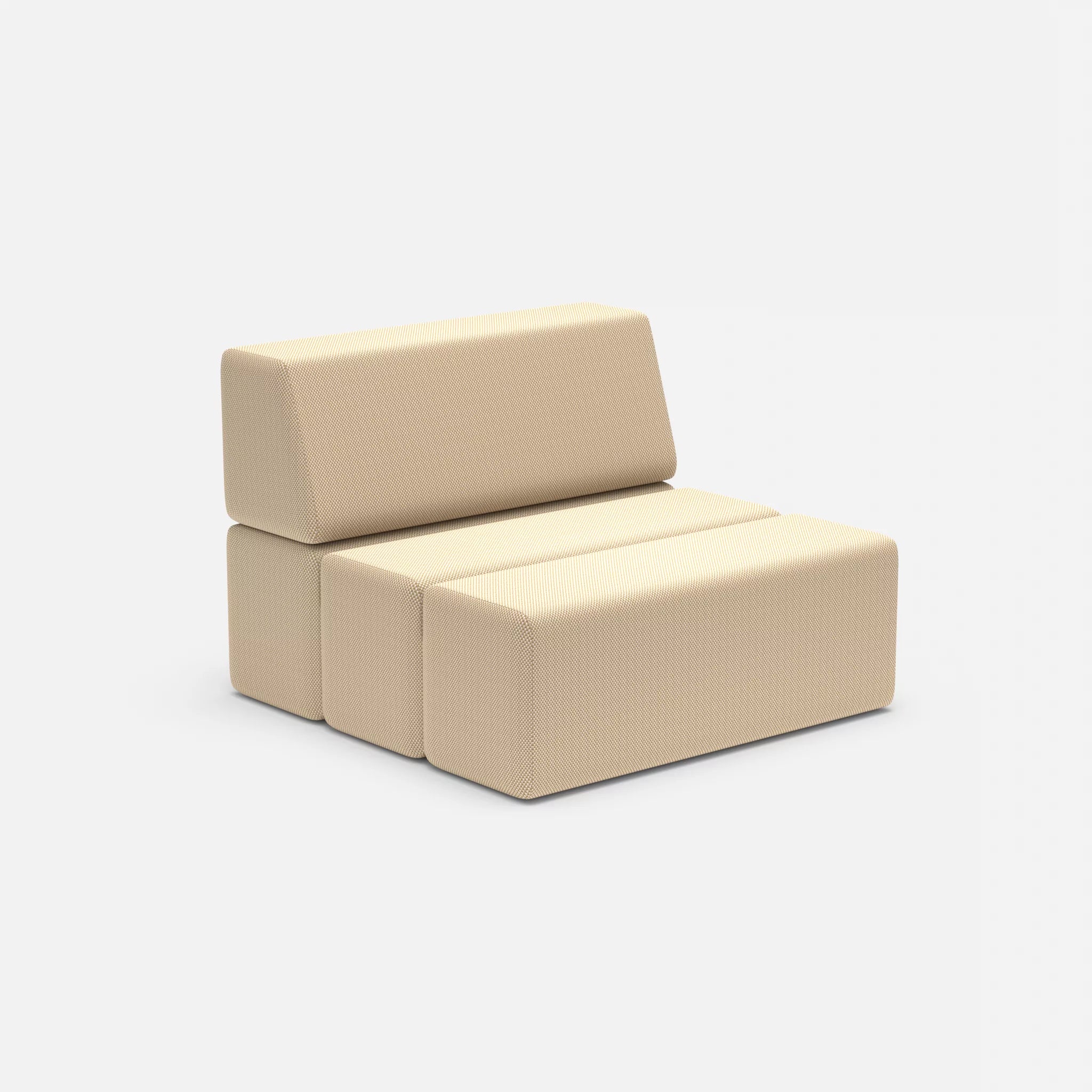 1 Sitzer Sofa Bricks 2 novumcocos in Hellbraun von der Seite