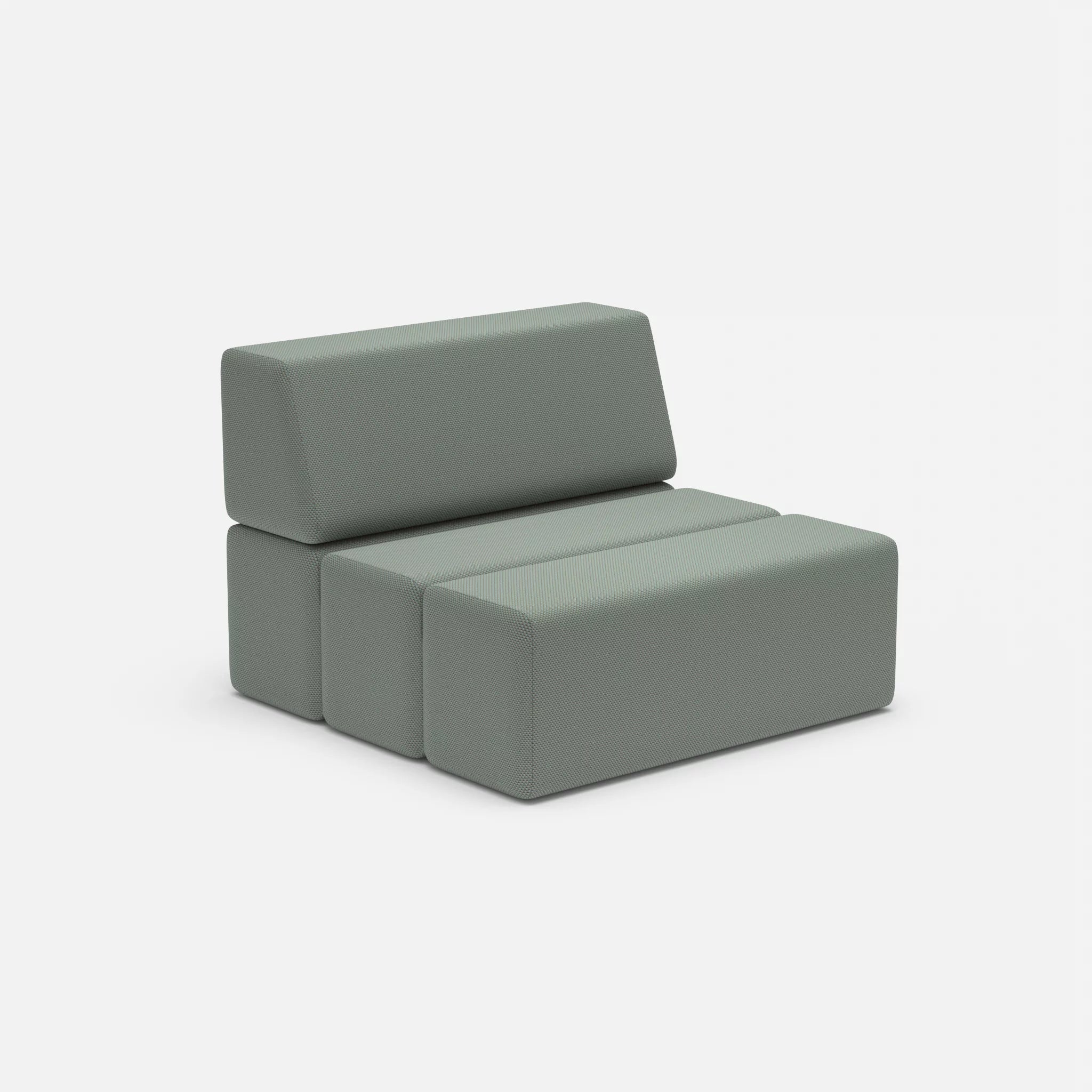 1 Sitzer Sofa Bricks 2 novumdelphi in Graublau von der Seite