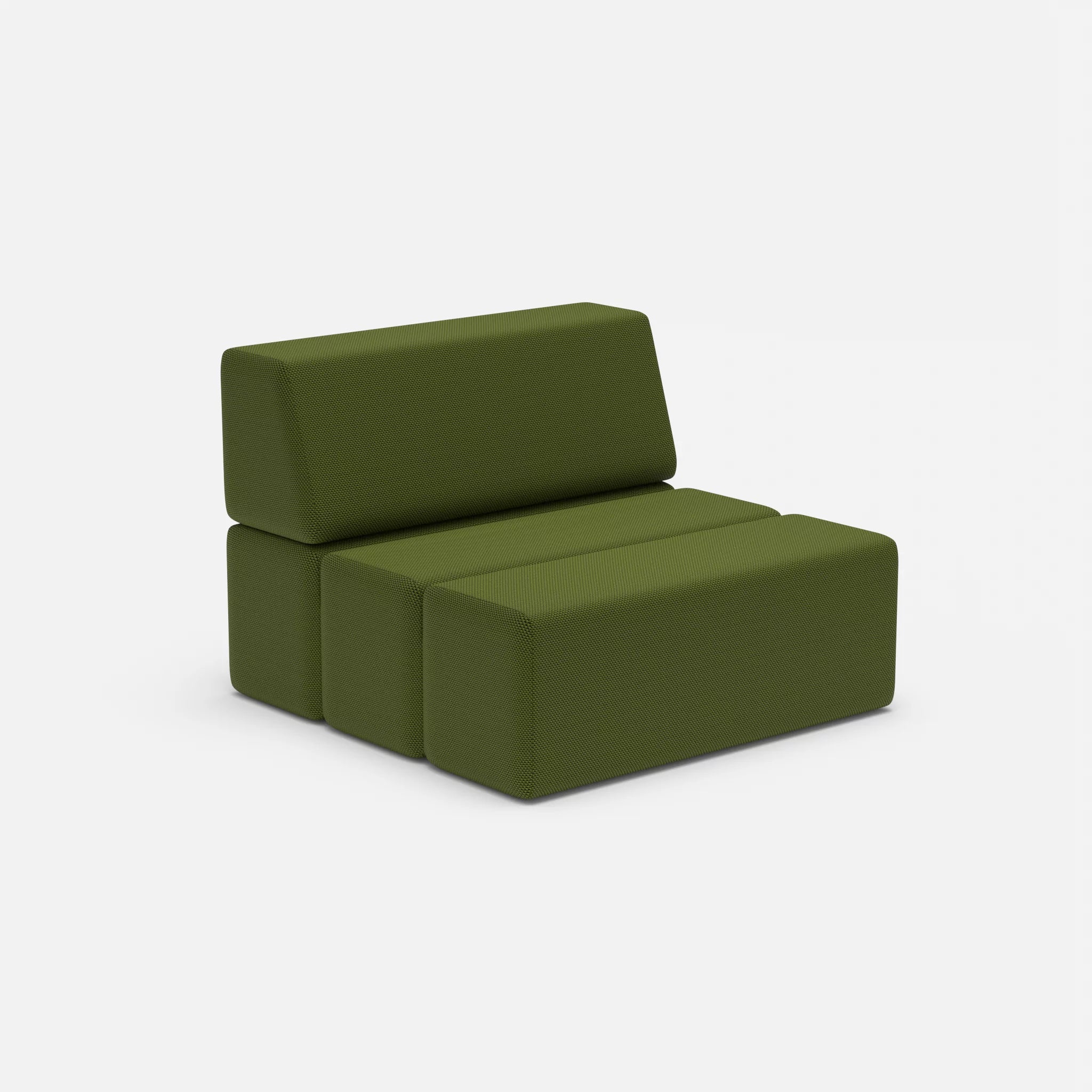 1 Sitzer Sofa Bricks 2 novummoss in Grün von der Seite