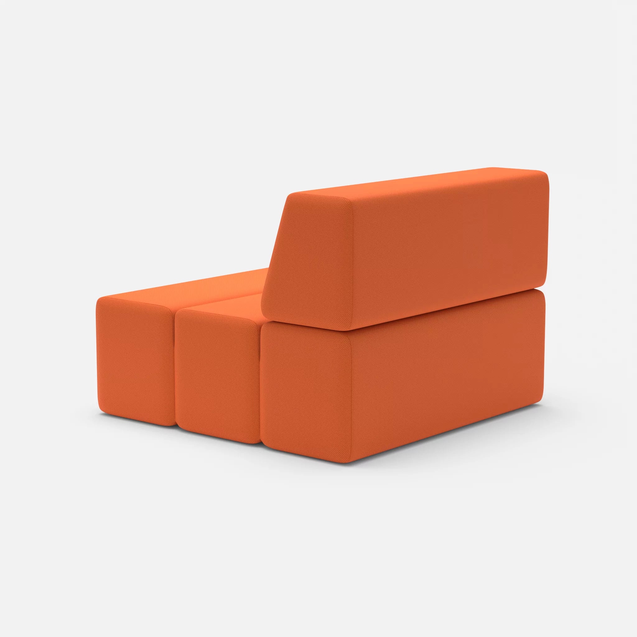 1 Sitzer Sofa Bricks 2 radio3094 in Orange von hinten