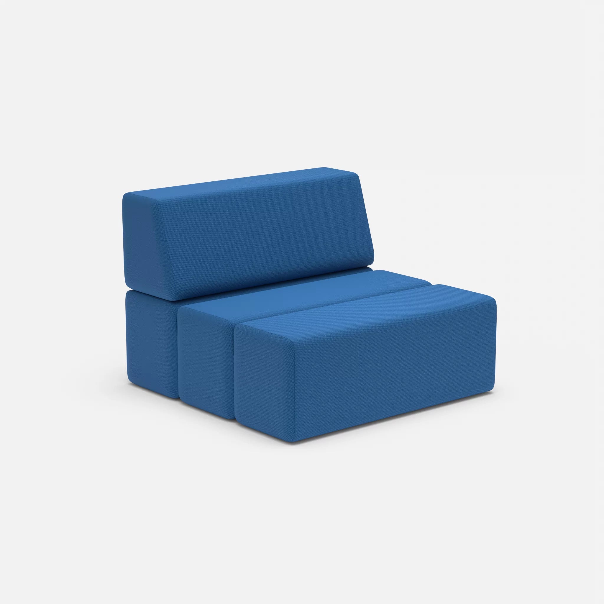 1 Sitzer Sofa Bricks 2 radio6075 in Blau von der Seite