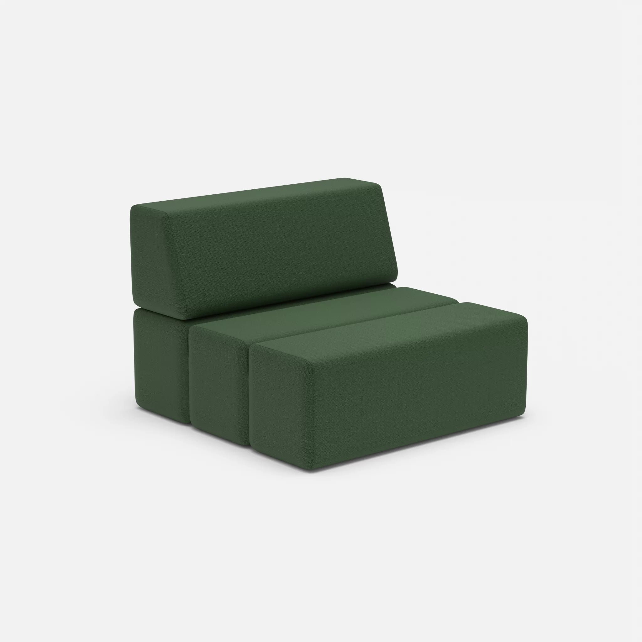 1 Sitzer Sofa Bricks 2 radio7036 in Olive von der Seite