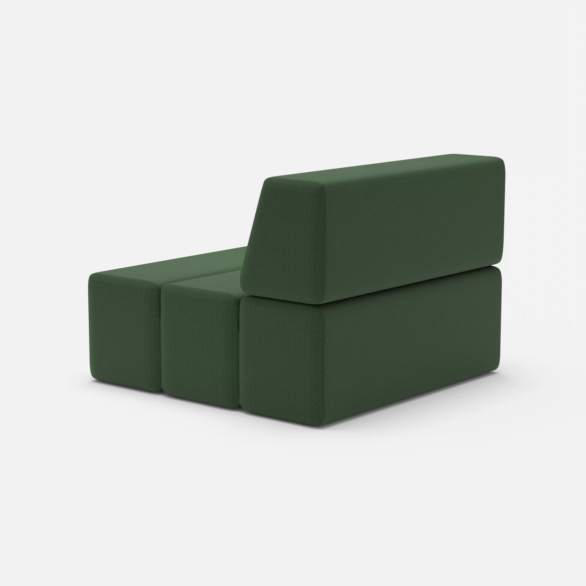 1 Sitzer Sofa Bricks 2 radio7036 in Olive von hinten