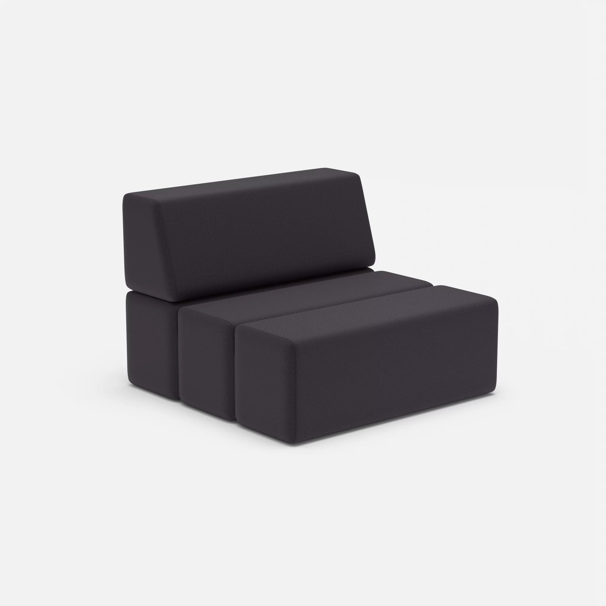 1 Sitzer Sofa Bricks 2 radio8517 in Anthrazit von der Seite