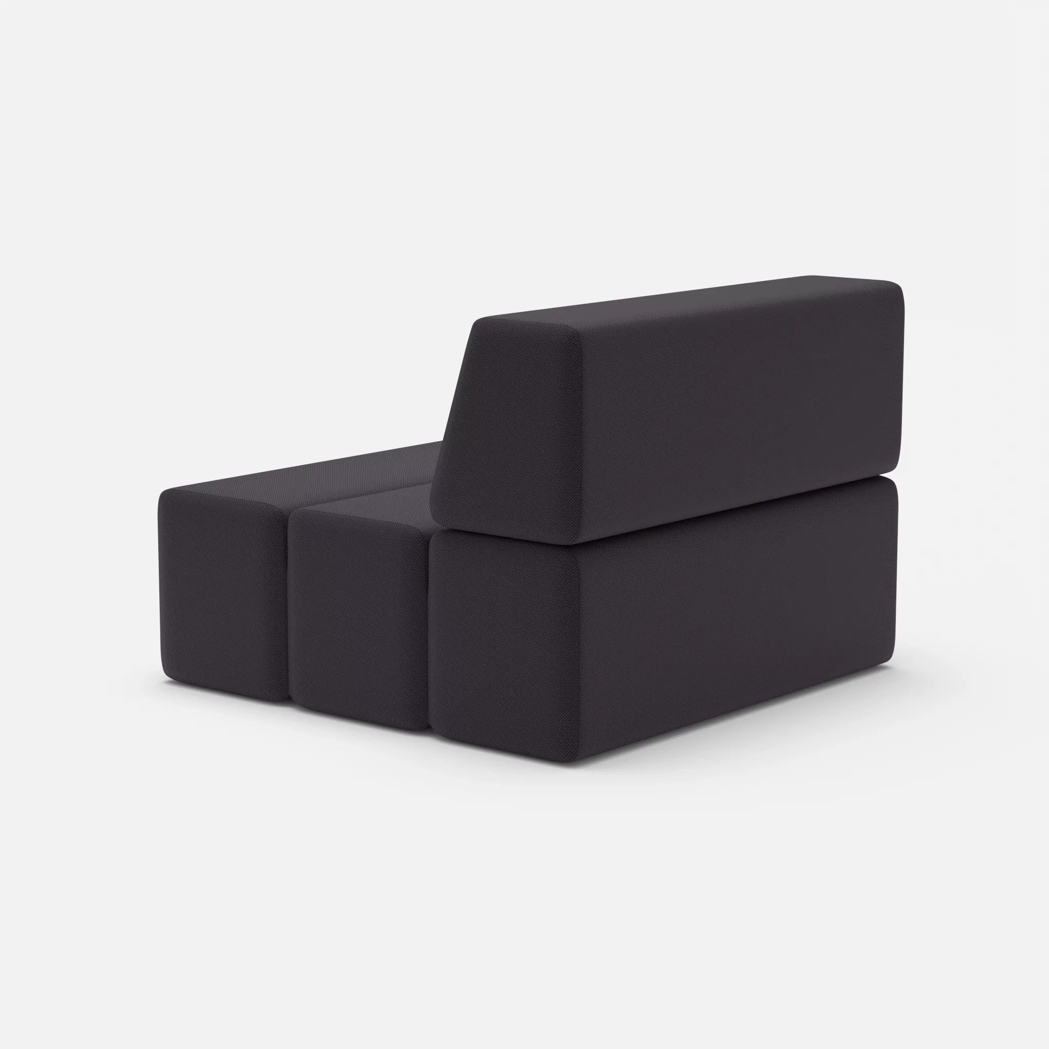 1 Sitzer Sofa Bricks 2 radio8517 in Anthrazit von hinten